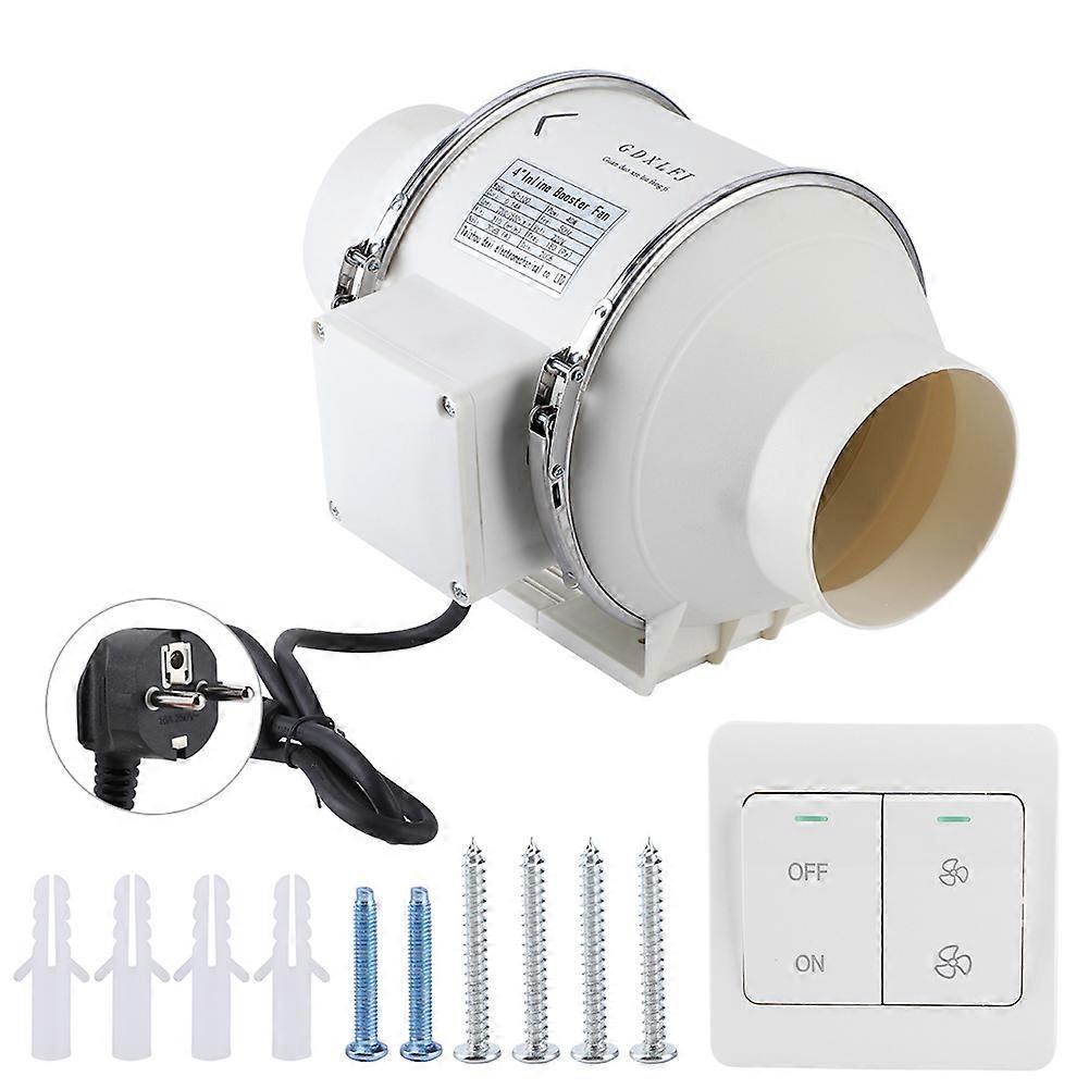 High Efficiency Inline Duct Fan Air Extractor Bathroom Kitchen Ventilation System 40W