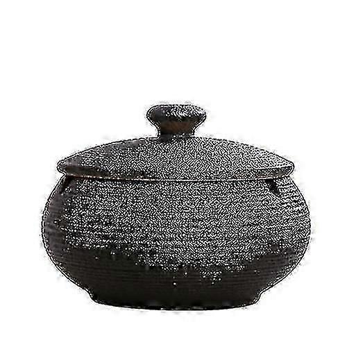 Ceramic Ashtray With Windproof Lid For Indoor Outdoor