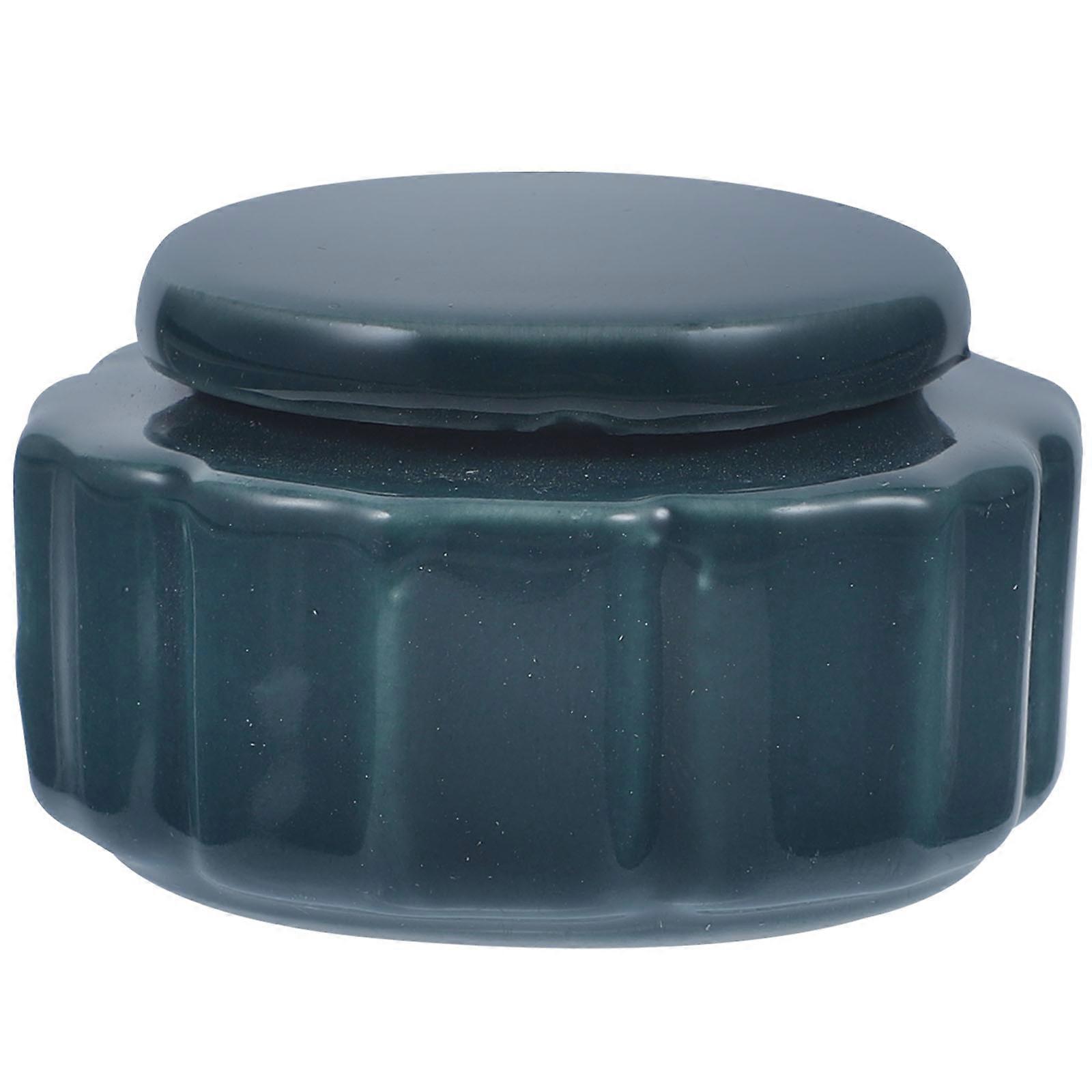 Decorative Jars Porcelain Jar Simple Design For Cosmetics Container Dark Green 4.7X4.7cm Cream Storage 1 Set