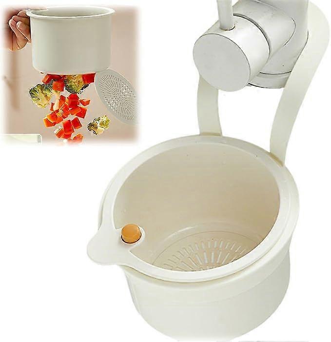 Hanging Strainer with Clip for Kitchen Sink, Tap Hanging Strainer with Snap Button, Kitchen Silicone Sink Strainer Removable, Without Smudging Hands,