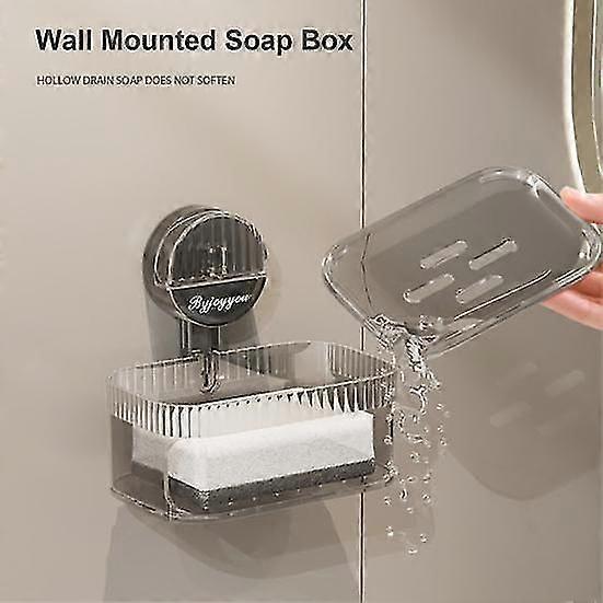 Soap Tray Punch-free Space-saving Strong Load-bearing Practical Wall Mounted Soap Sponge Tray Bathroom Supplies