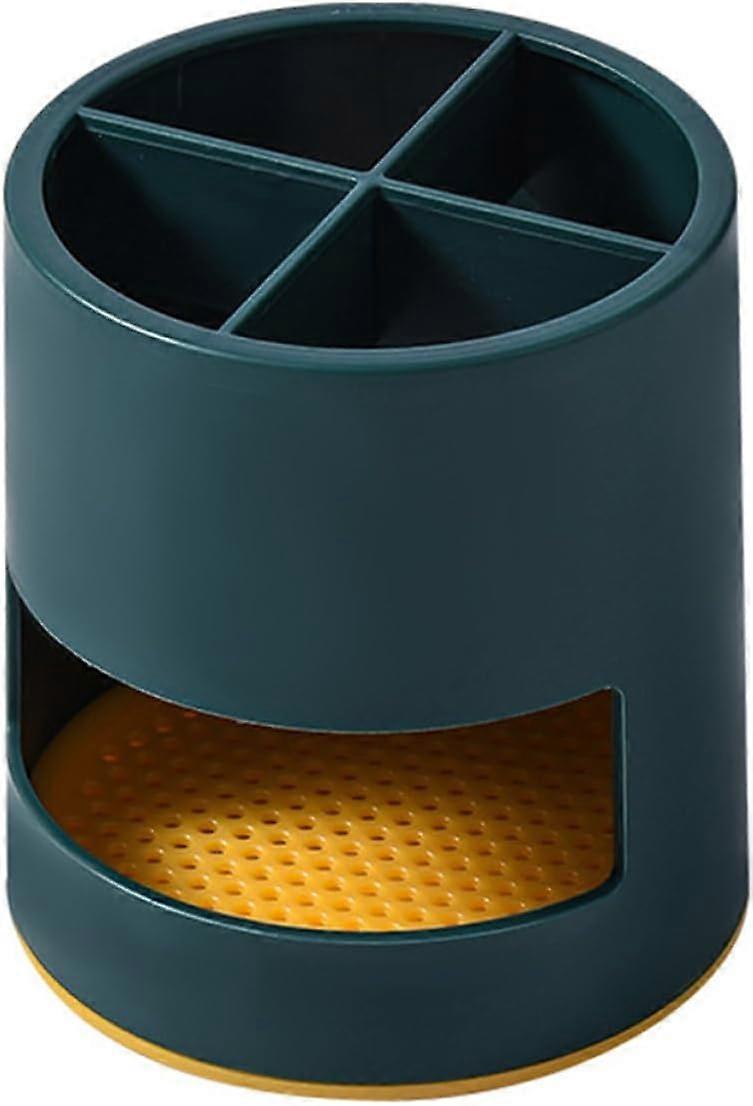 Kitchen Utensil Holder with Drainage System Practical Storage Container for Utensils Nordic Style Peacock