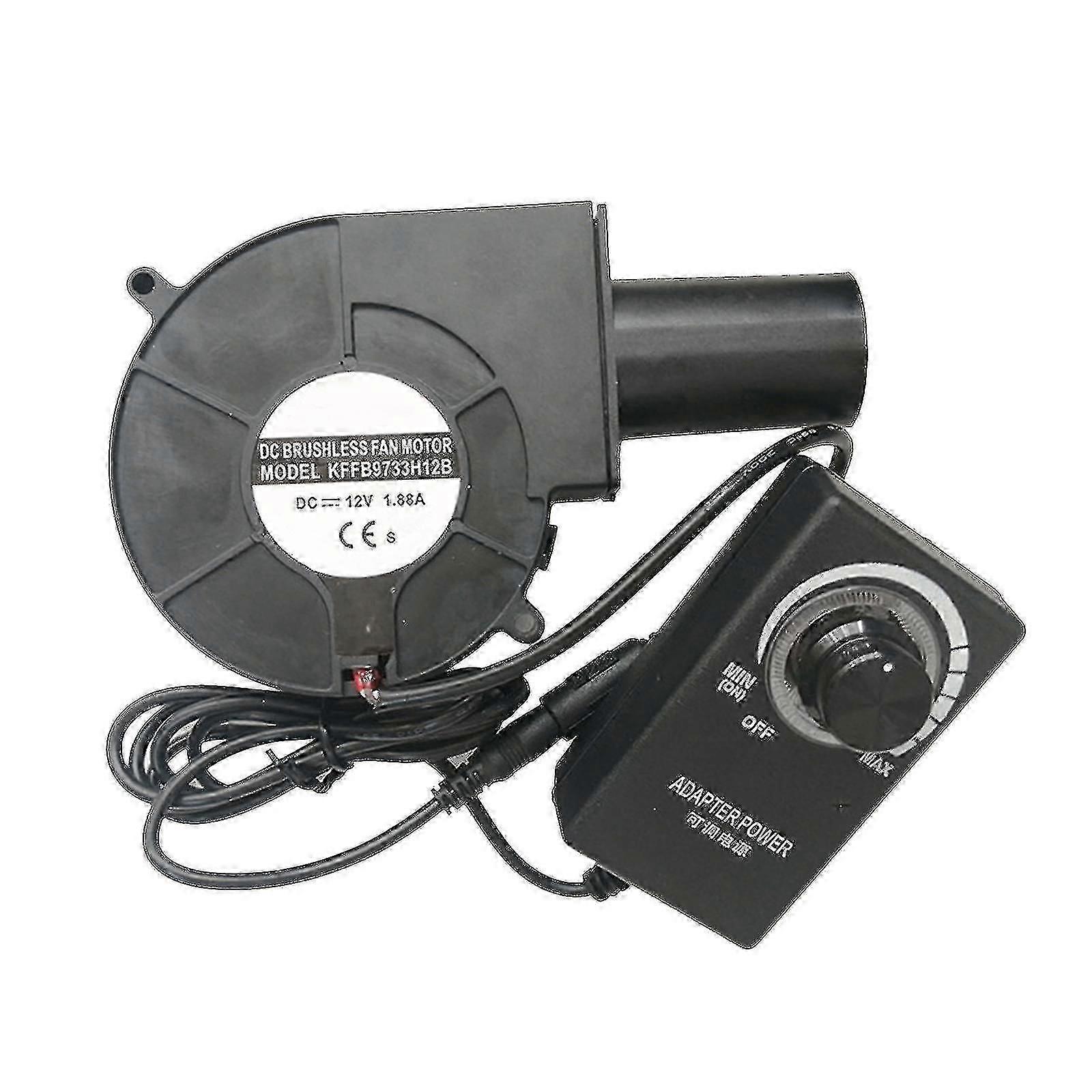 9733 Air Blower 12v Turbo Centrifugal High Speed Fan with Variable Speed Controller for Oil Stove