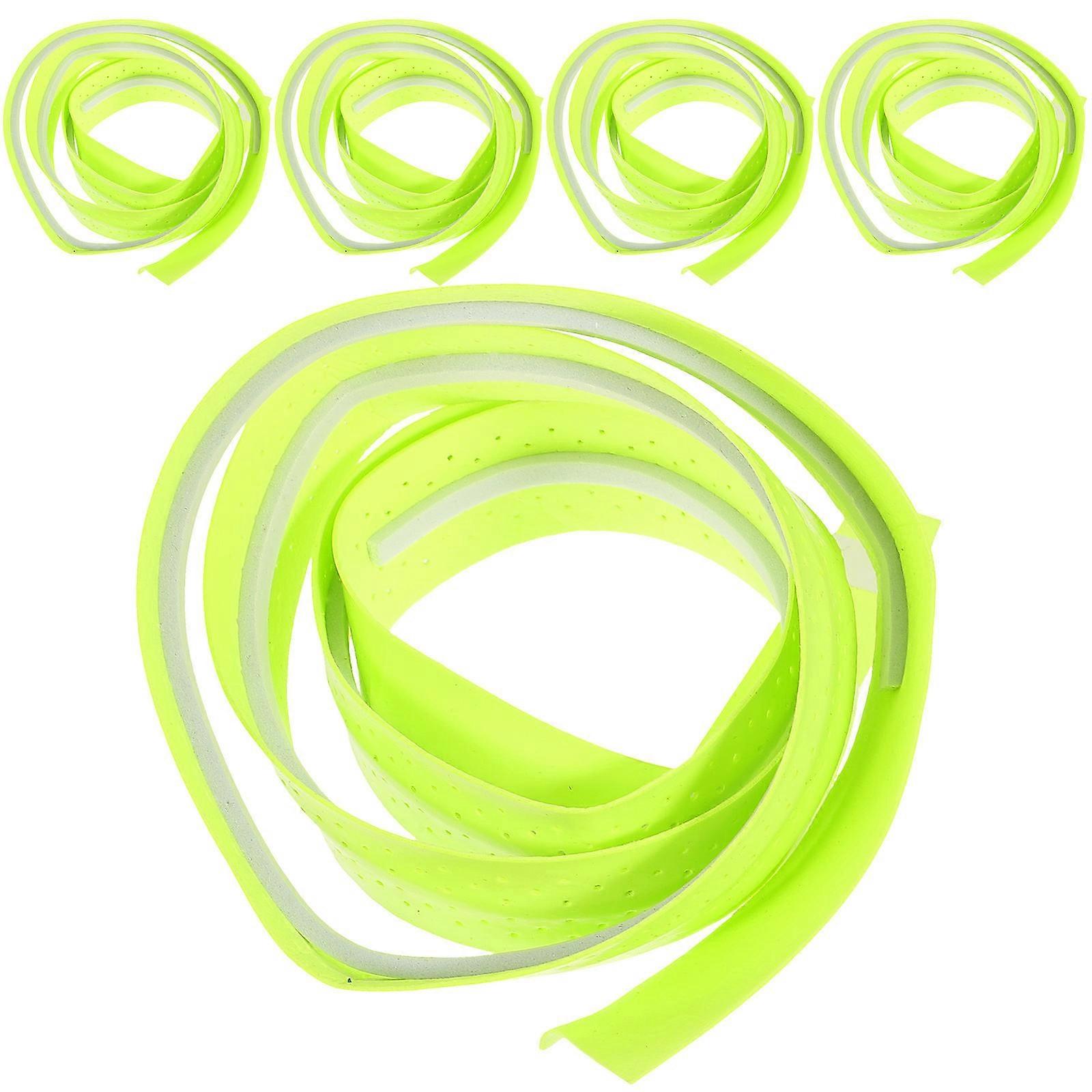 Non Slip Racket Tapes Sweat Absorbent For Racket And Bat Use Fluorescent Green 5Pcs