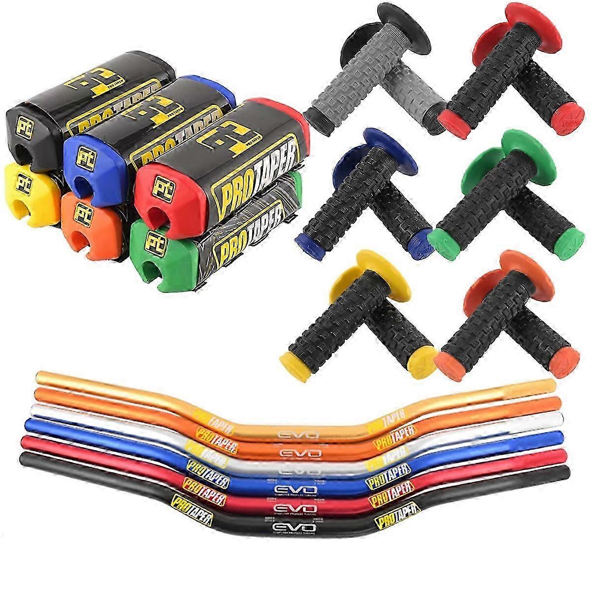 Motorcycle Handlebar Grips, 1-1/8, 28MM, Thick Hand Pads, Mounting Clamp for Suitable Brands