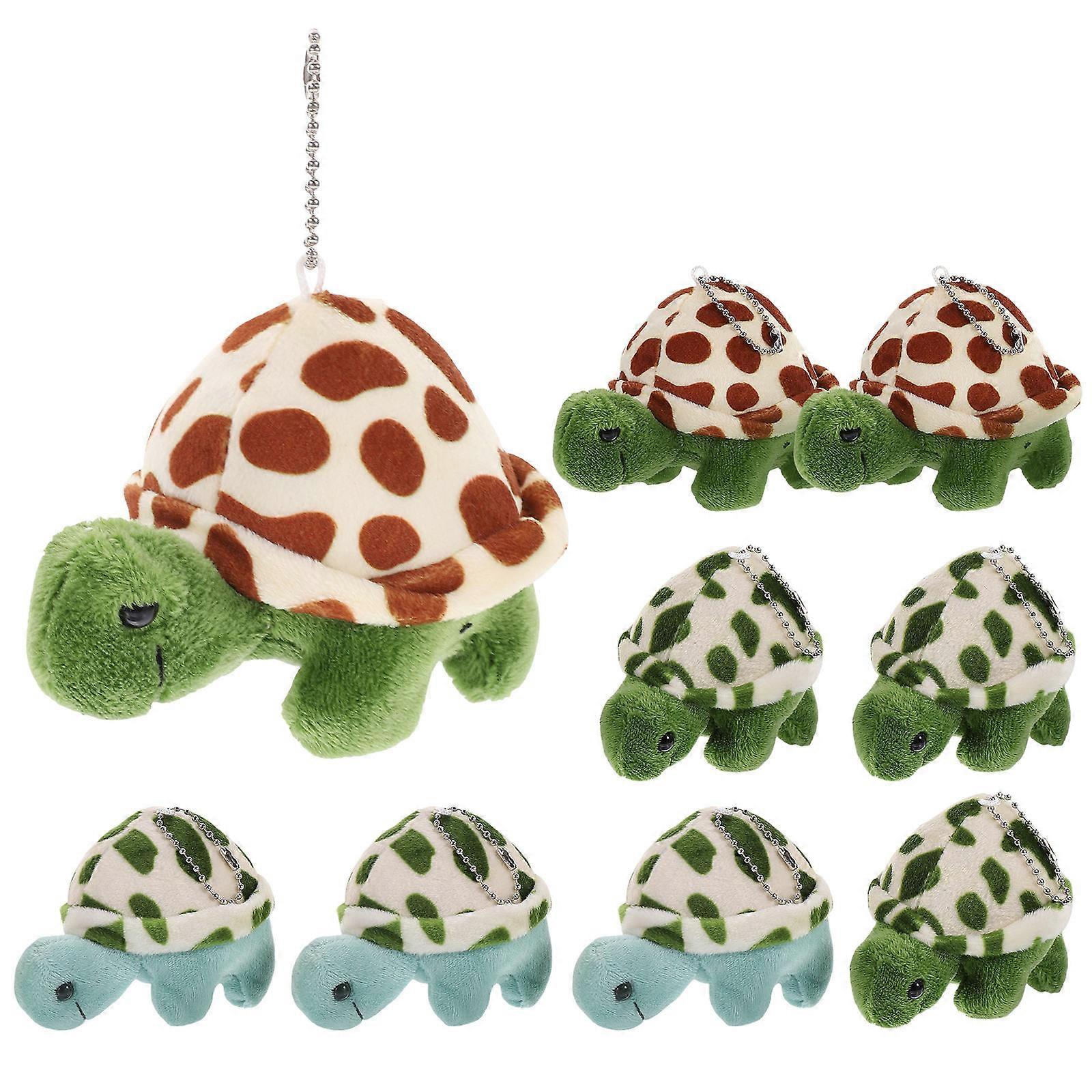 Travel Keyring Stuffed Turtle Keychain Daily Use Assorted Color Bag Pendant 9Pcs