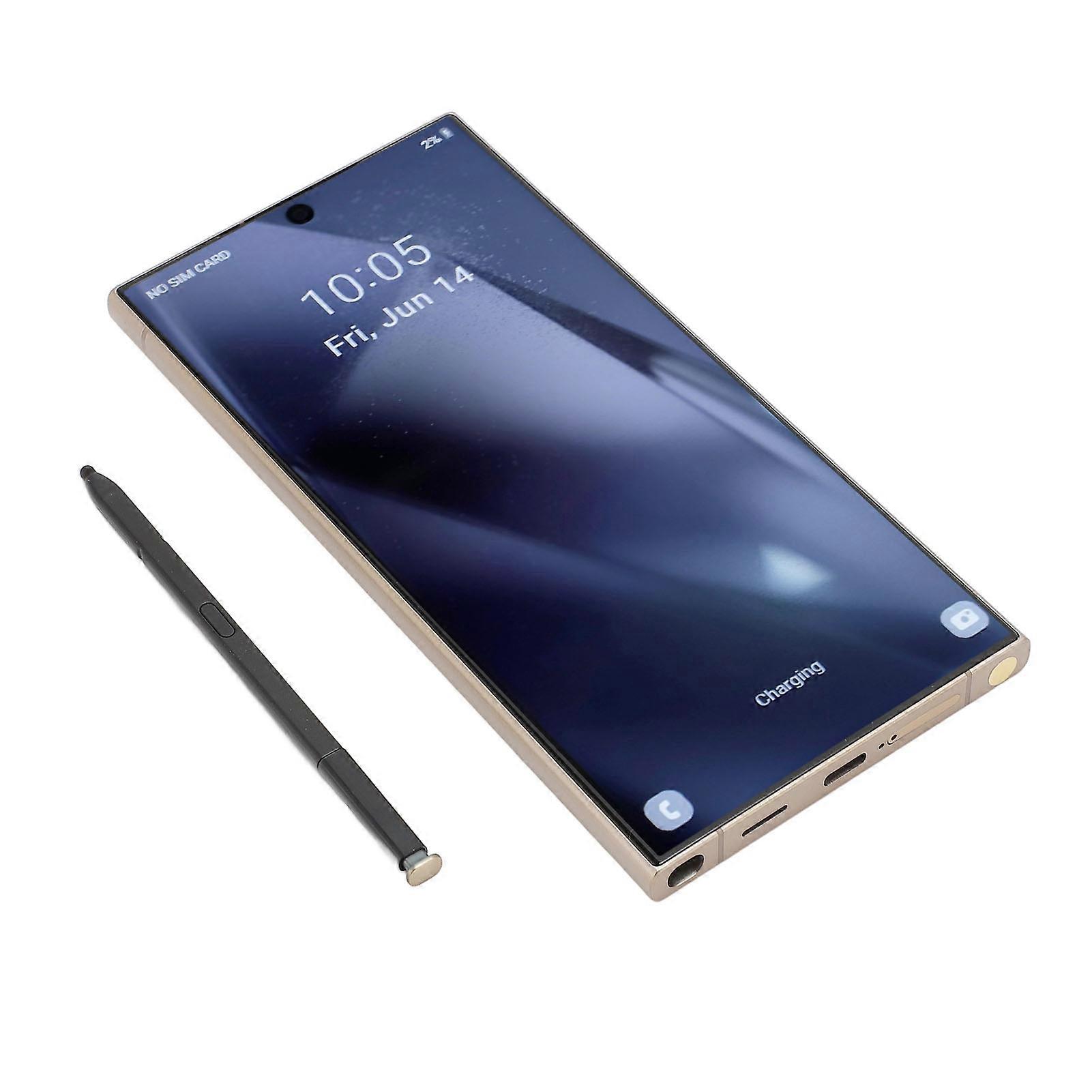 Téléphone Android 14 6,75 pouces 12 Go de RAM 256 Go de ROM 4G Débloqué Jaune