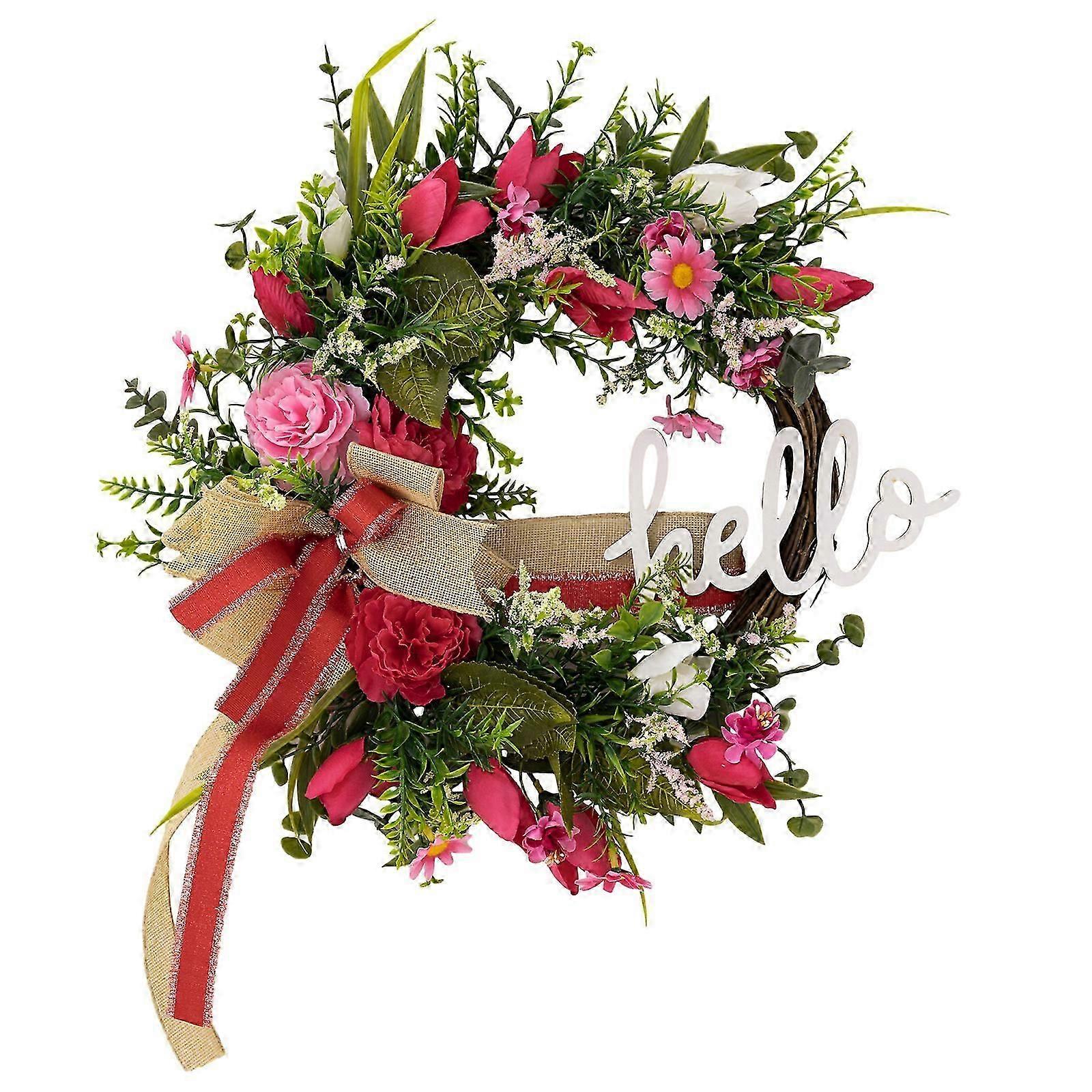2025 Latest Model Artificial Wreath Spring Wreath for Front Door Wedding