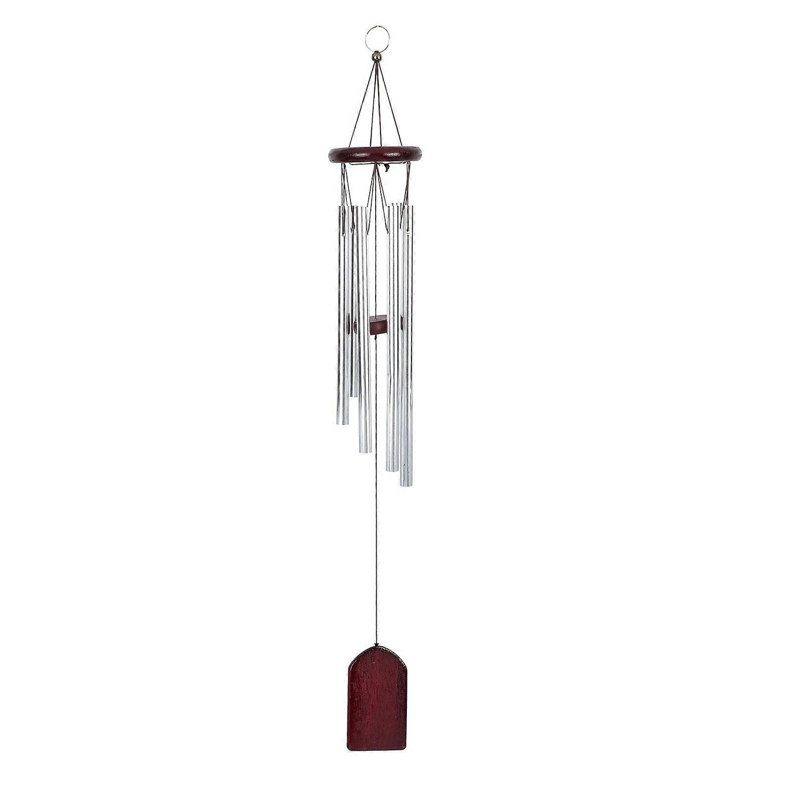 Wind Chime Pendant Metal Tube Wind Bell Home Decor Balcony Ornament Red 52x8.5cm Sound Production 1Set