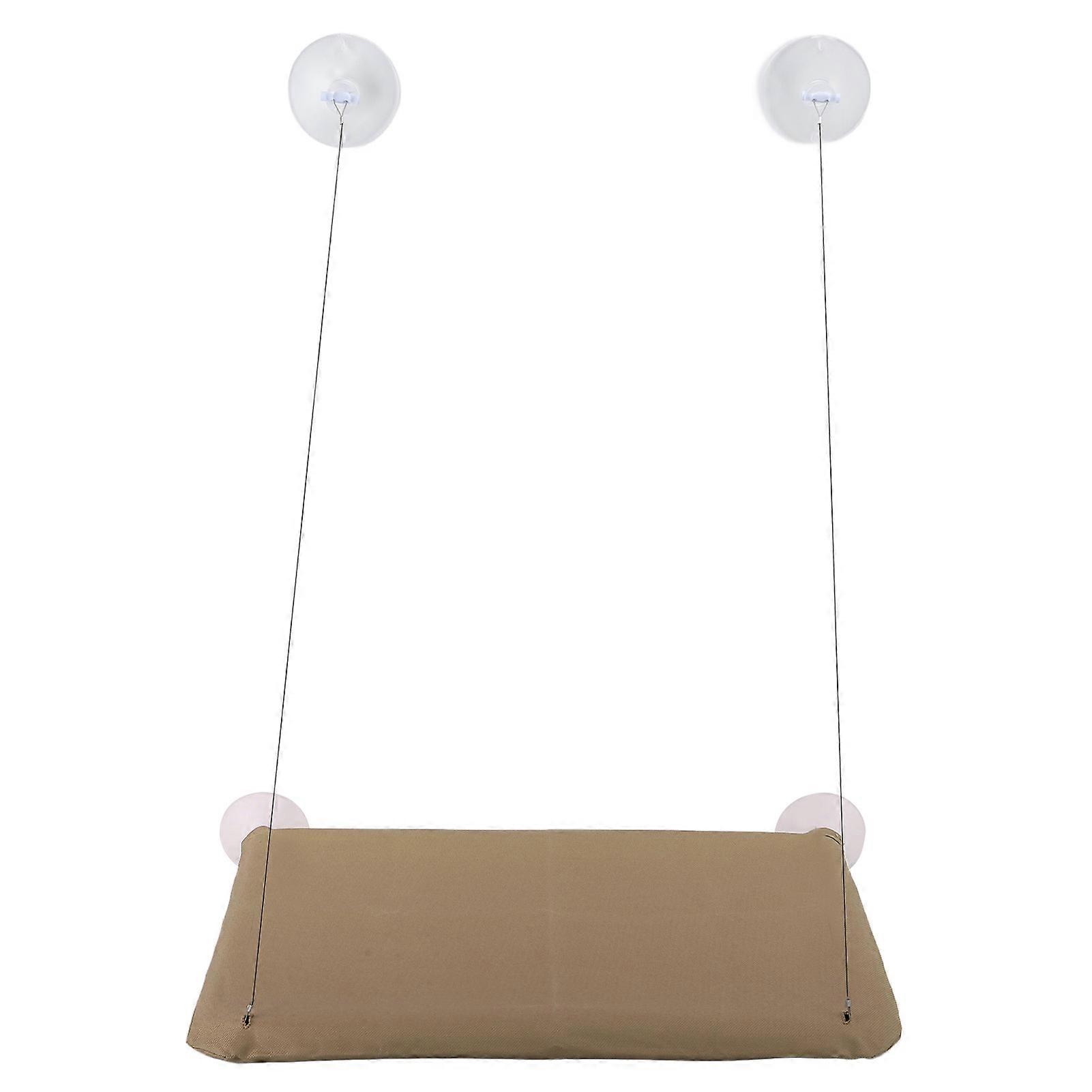 Cat Window Hammock with 4 Strong Suction Cups Breathable Detachable Cat Window Perch Cat Hammock Bed for All Seasons Khaki