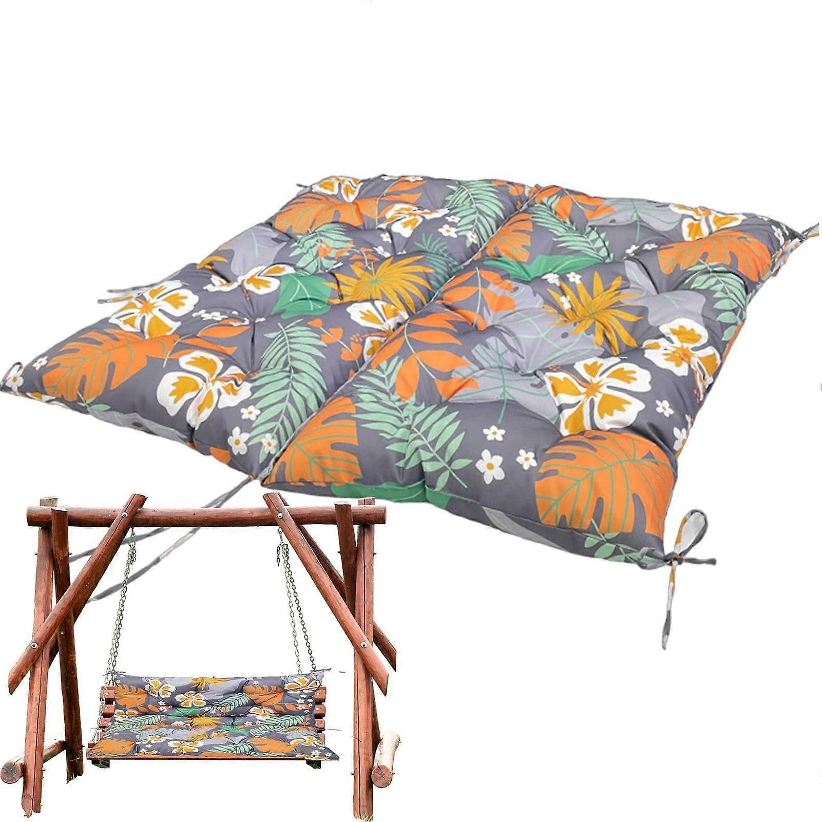 Swing cushion for outdoor faux furniture with hanging straps for bench