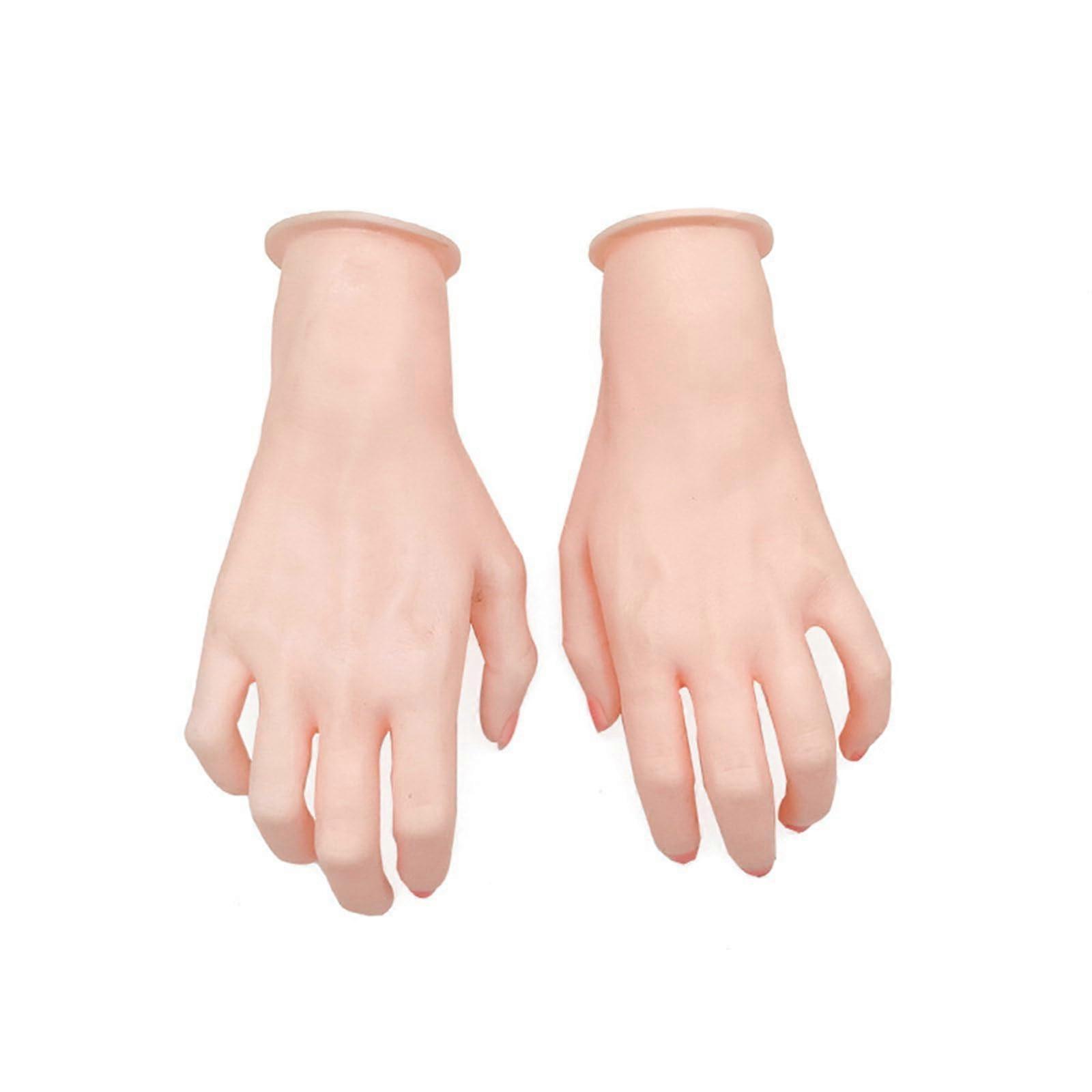 Professional Silicone Hand and Foot Mannequin Adjustable for Elegant Jewelry Watch Display One Pair of Hands