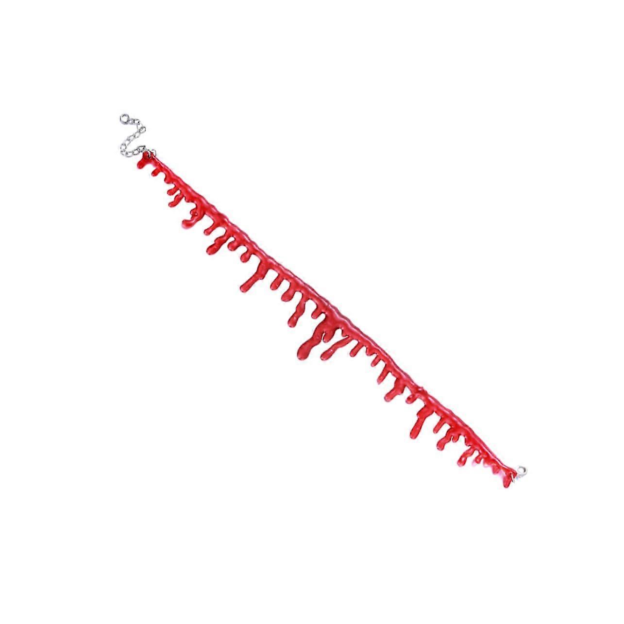 Pack of 4 Halloween Choker Necklaces with Blood Pearl Chain, Gothic Red Jewelry for Parties and Costumes