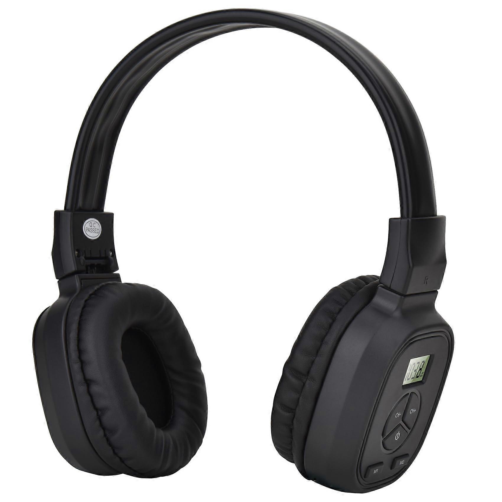 Portable Personal FM Radio Headphones with LED Display, Soft Earmuffs, Good Reception for Walking and Jogging, 2 AAA Battery Powered