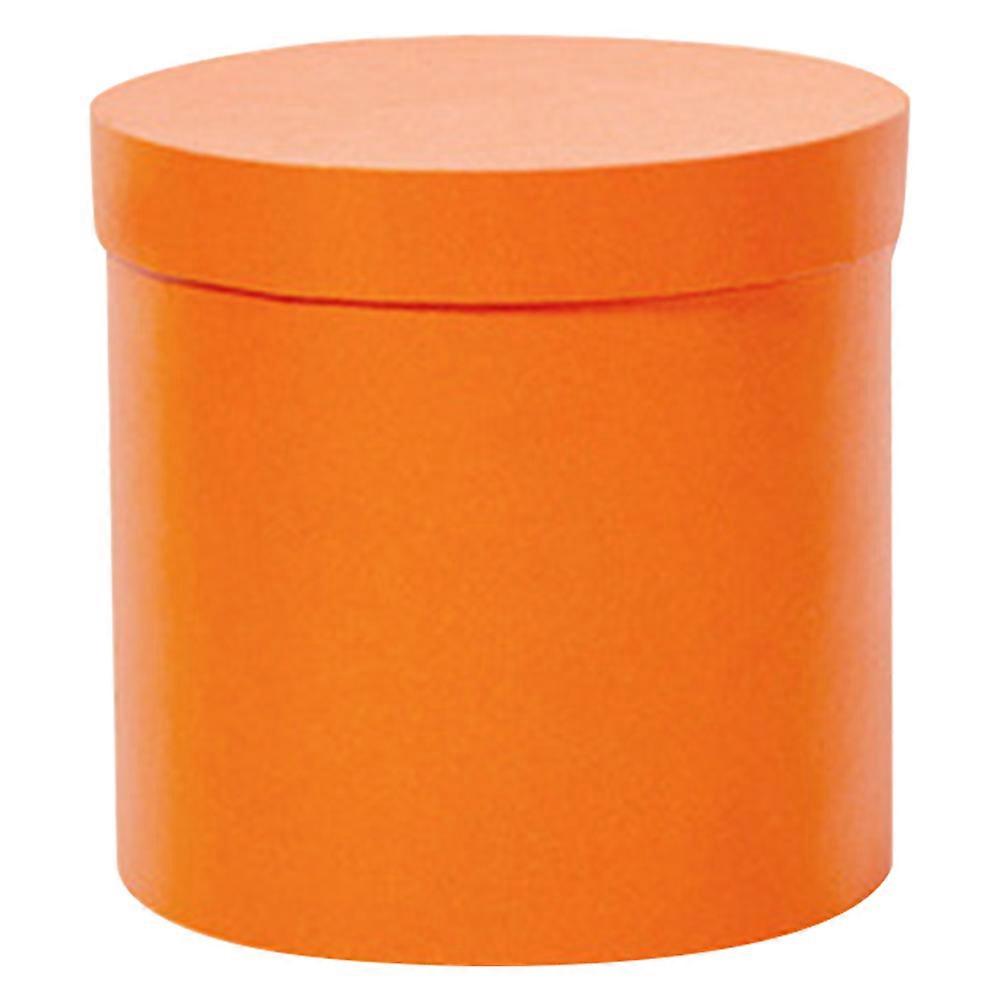 Circle Decorative Box Handheld Flower Box For Flower Shop present Packaging Orange Color Round Shape 1Set