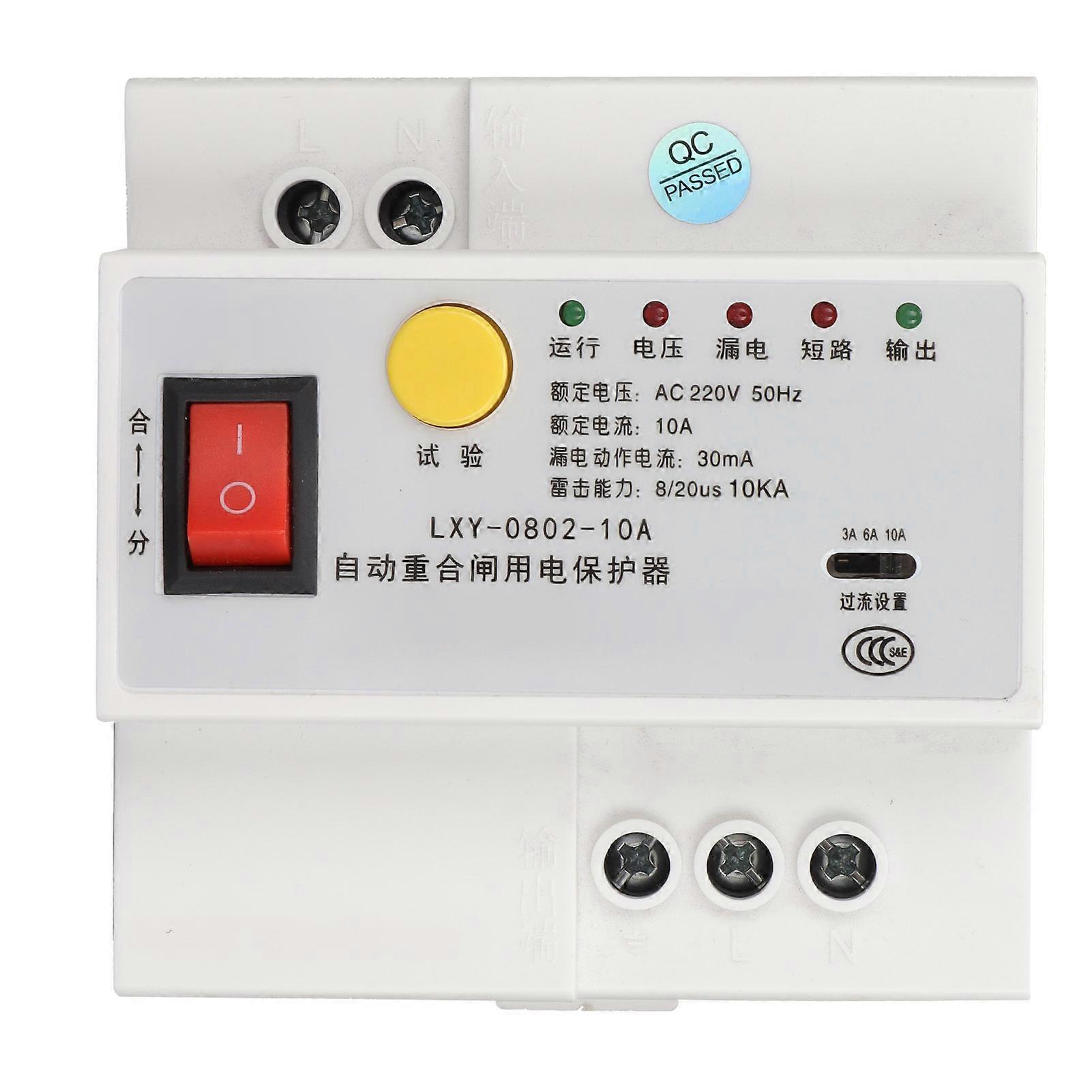Miniature 10A 30mA Leakage Overcurrent Undervoltage Protection Lightningproof Current Circuit Breaker