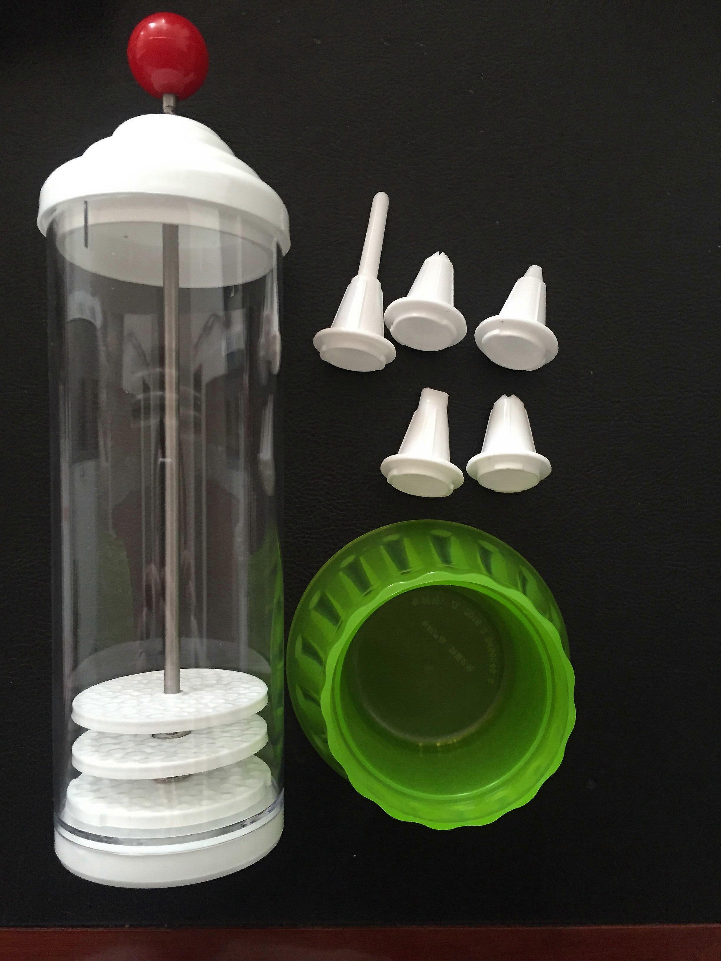 Multifunctional bakery quick manual milk frother cake coffee cream syringe plunger with nozzle