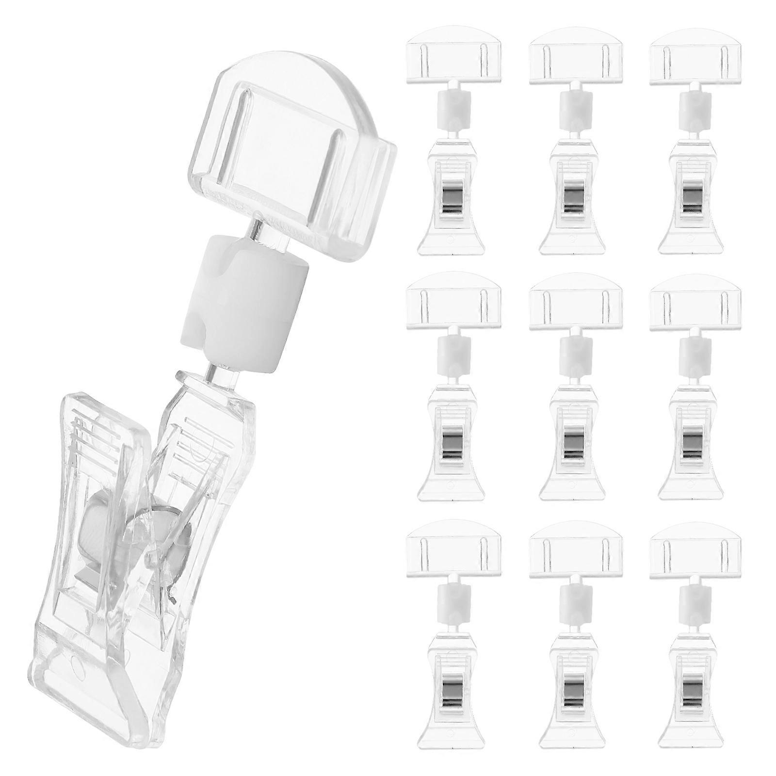 10pcs Rotatable Price Tag Display Holder Clip on Merchandise Clamp for Retail