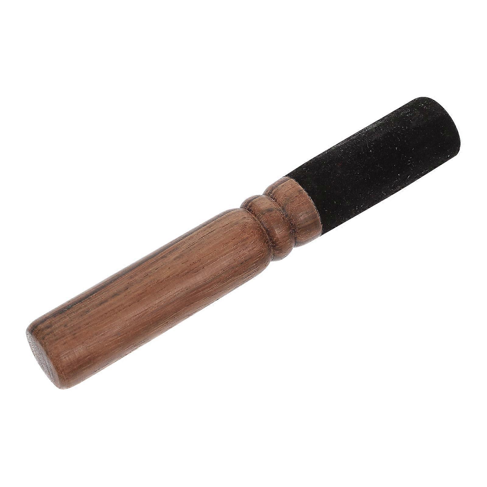 Wooden Hammer Mallet for Singing Bowl Meditation, Handcrafted Sound Stick for Chanting and Sound Pu Brown
