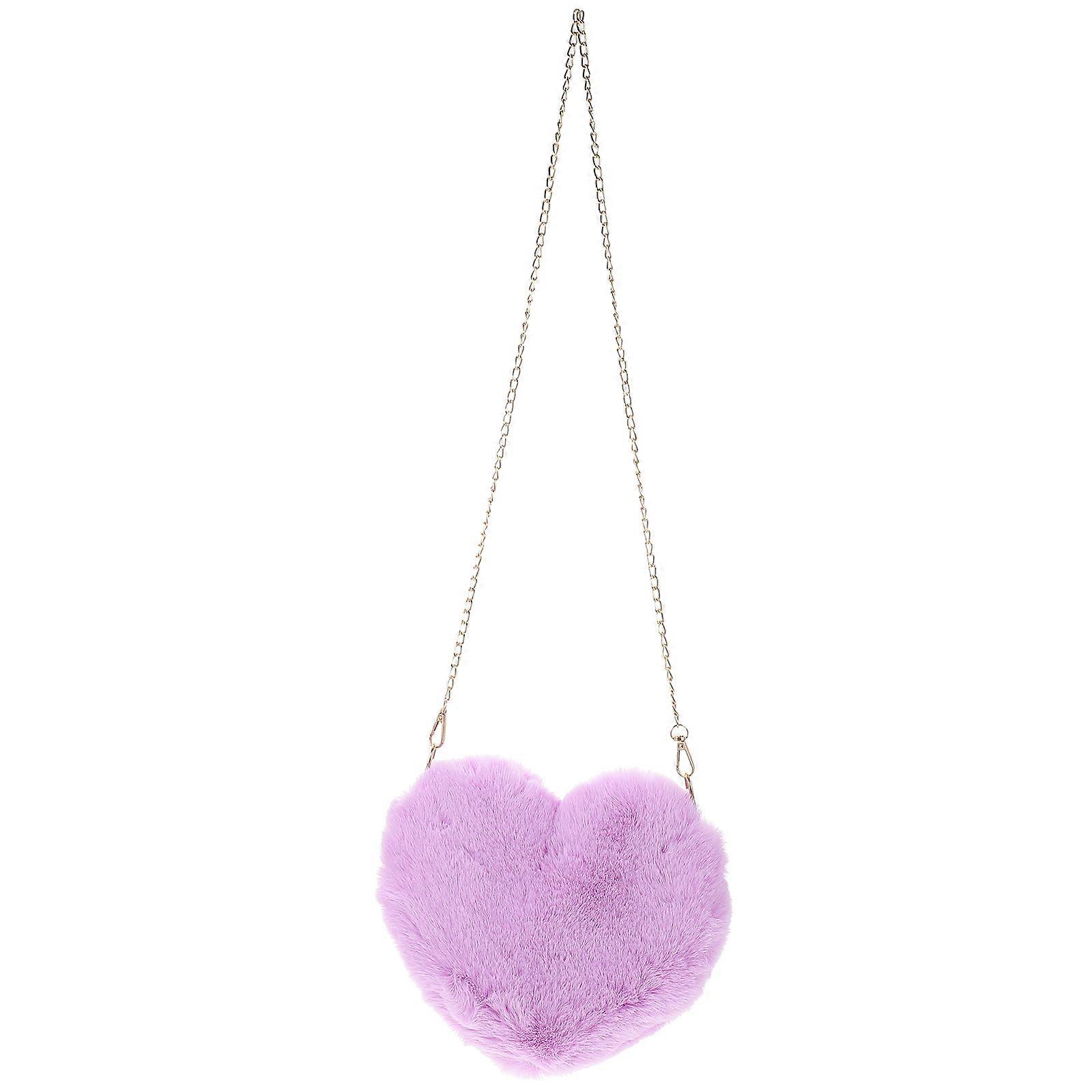 Violet Singleshoulder Bag for Outdoor Storage with Lovely Heart Design and Comfortable synthetic material