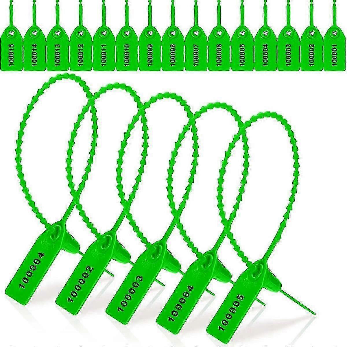 1000 pz Plastica Tamper Sigilli Tag Tag di sicurezza Sigilli di sicurezza Fascette numerate di sicurezza Etichette Verde SZRH A-D 444