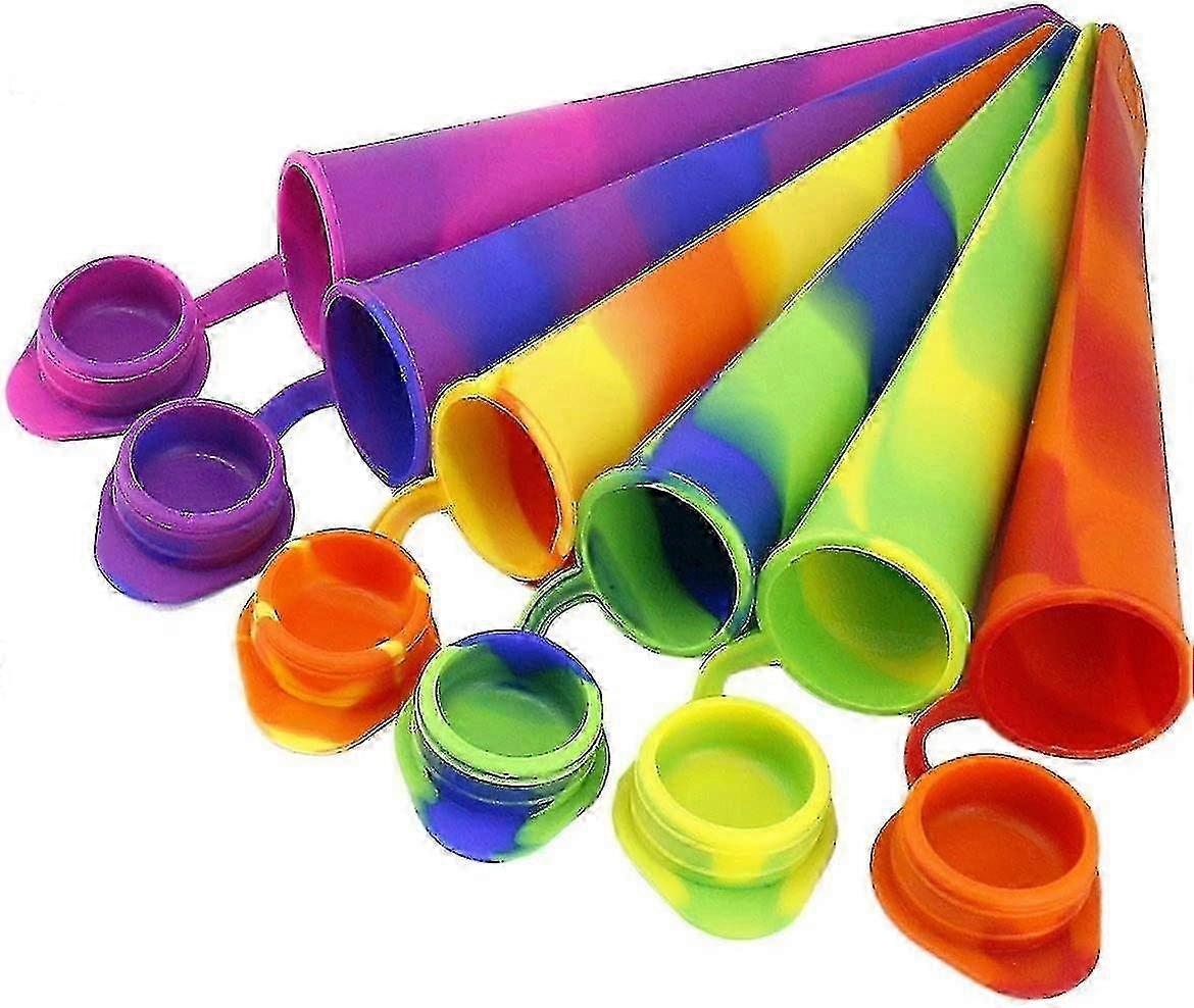 6 Pcs Silicone Popsicle Molds Set, Ice Pop Maker - 100% Food Grade Silicone, BPA Free
