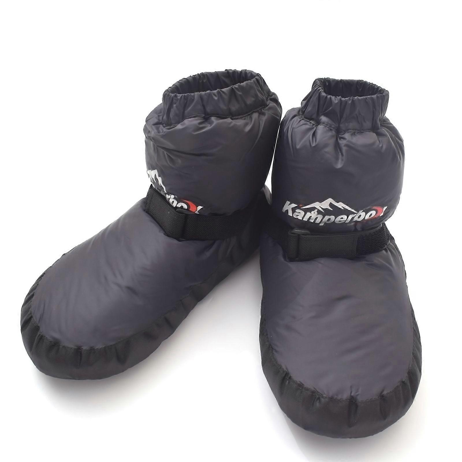 Winter Down Booties Socks Warm Soft Windproof Mid Sleeping Slippers with Adjustable Drawstring for Camping Backpacking Sleeping Bag Tent Men Women Uni
