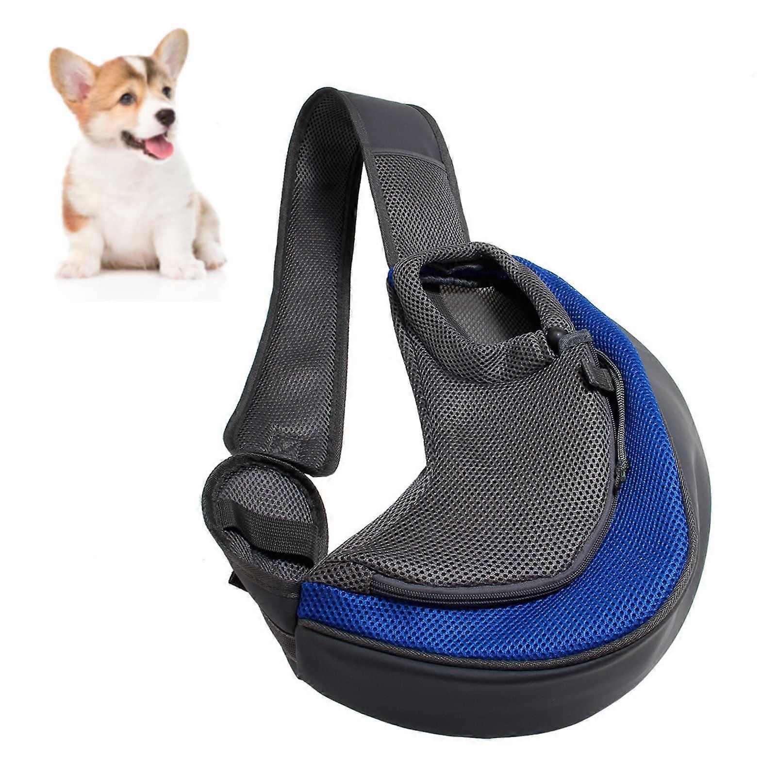 Pet Travel Carrier, Pet Carrier, Breathable Mesh Fabric, Hands Safe, Polyester for Puppies (Dark Blue) 36x25cm/14.2x9.8in Dark Blue