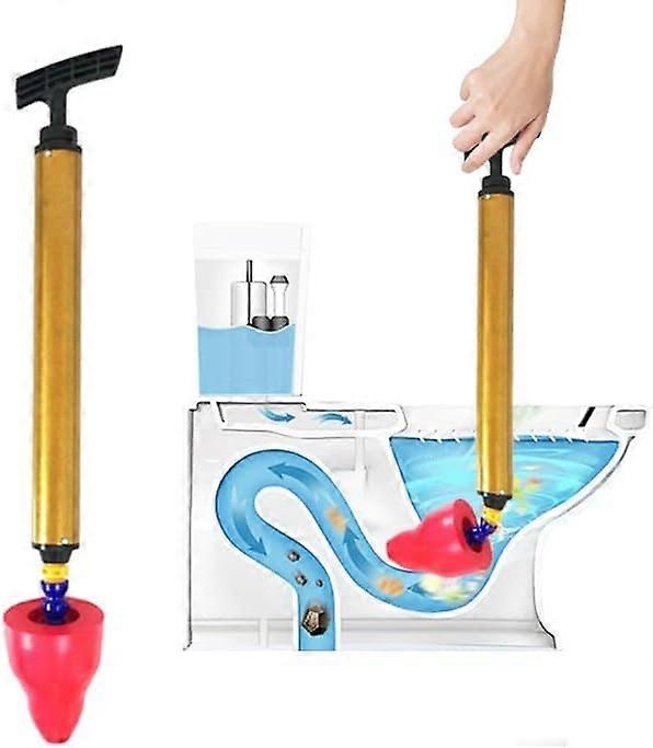 Drain Cleaner Pump Plunger with Spiral Auger for Quickly Removing Toilet and Sink Blockages