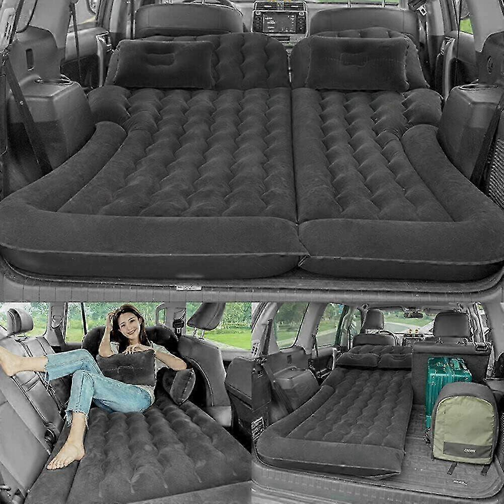 Car Air Mattress SUV Camping Inflatable Mattress with 2 Cushions and Pump (Black)