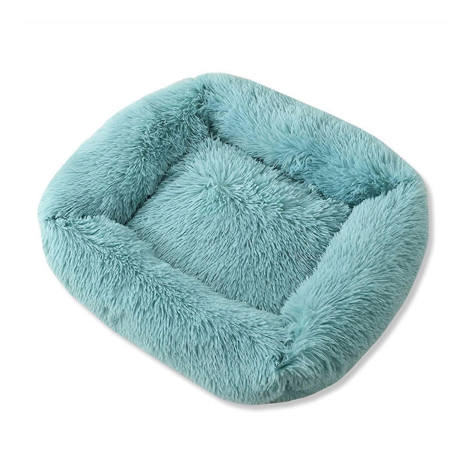 Soft Donut Dog Cat Bed, Warm Plush Pet Pillow Bed with NonSlip Bottom (Turquoise, XL)