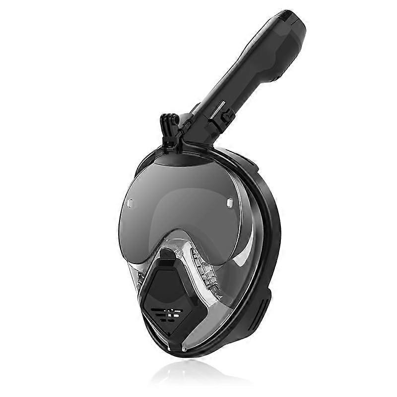 Schnorchelmaske for adults, full face mask, diving goggles with snorkel  180° antifog, foldable, black, size L Ref: 5823