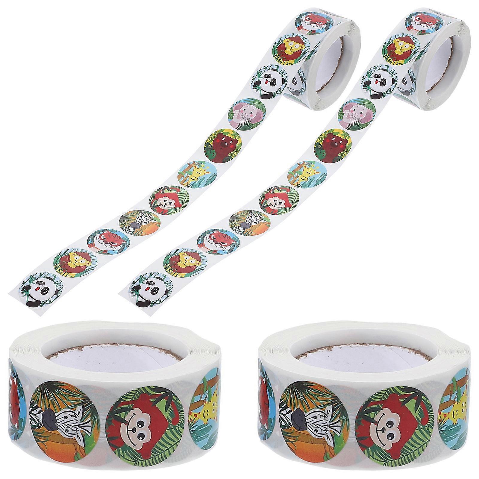 Childrens Motivational Stickers Adhesive Encouragement Reward Sealing Decoration 4 Rolls 500 Stickers per Roll Self-Adhesive Sticker