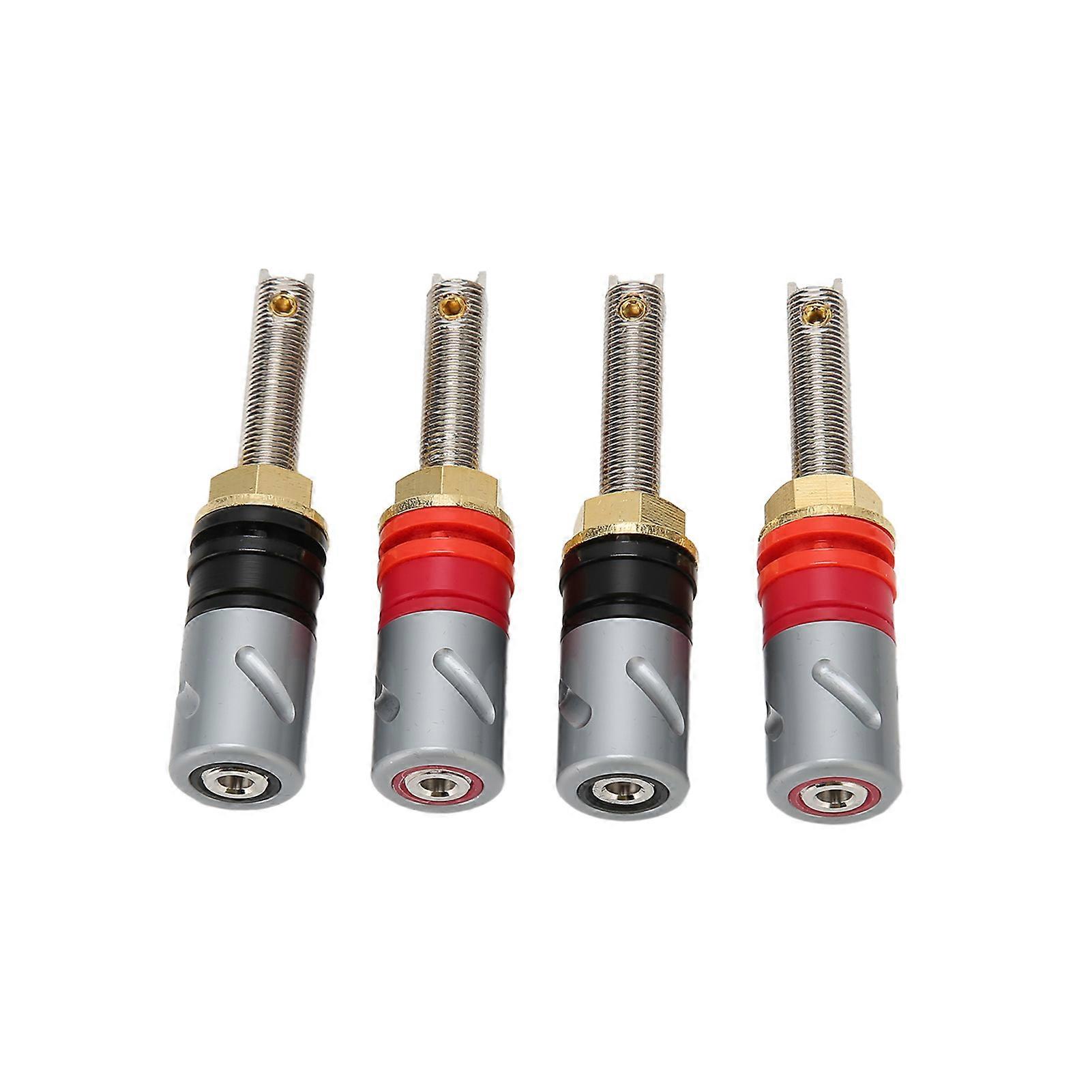 4 Pcs Banana Plug Connector Pure Copper 4mm Rhodium Plating Banana Plug Binding Post Connector for Speaker Wire 