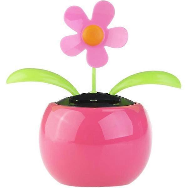 Solar-Powered Dancing Flower Car Decoration (Pink)