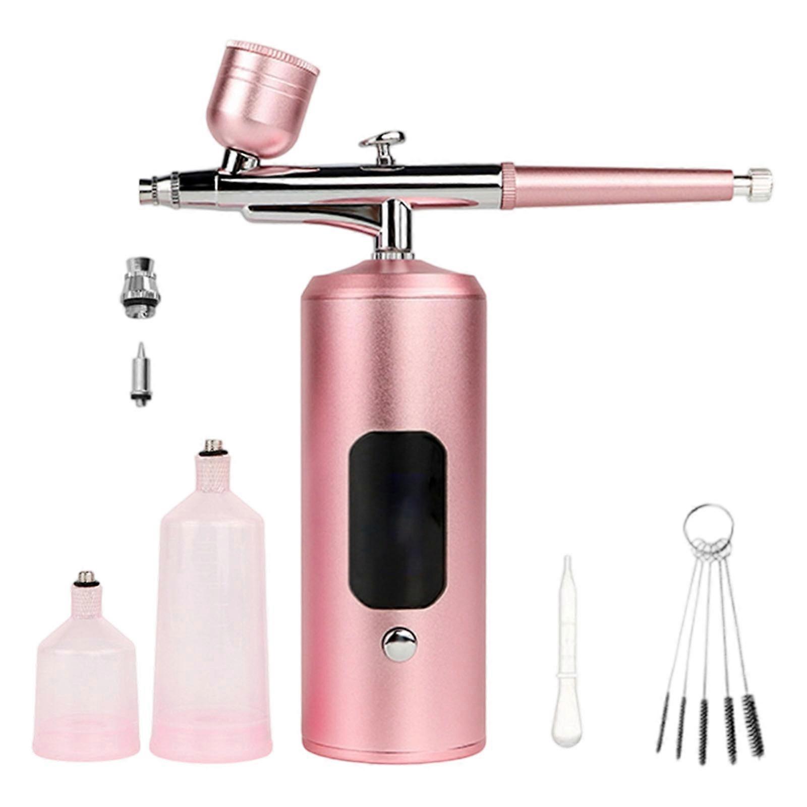 مضخات هواء عالية الضغط مريحة 7.4 فولت مسدسات بخاخ محمولة للرسم الفني الحرف الجميلة مع ملحق كامل اللون الوردي