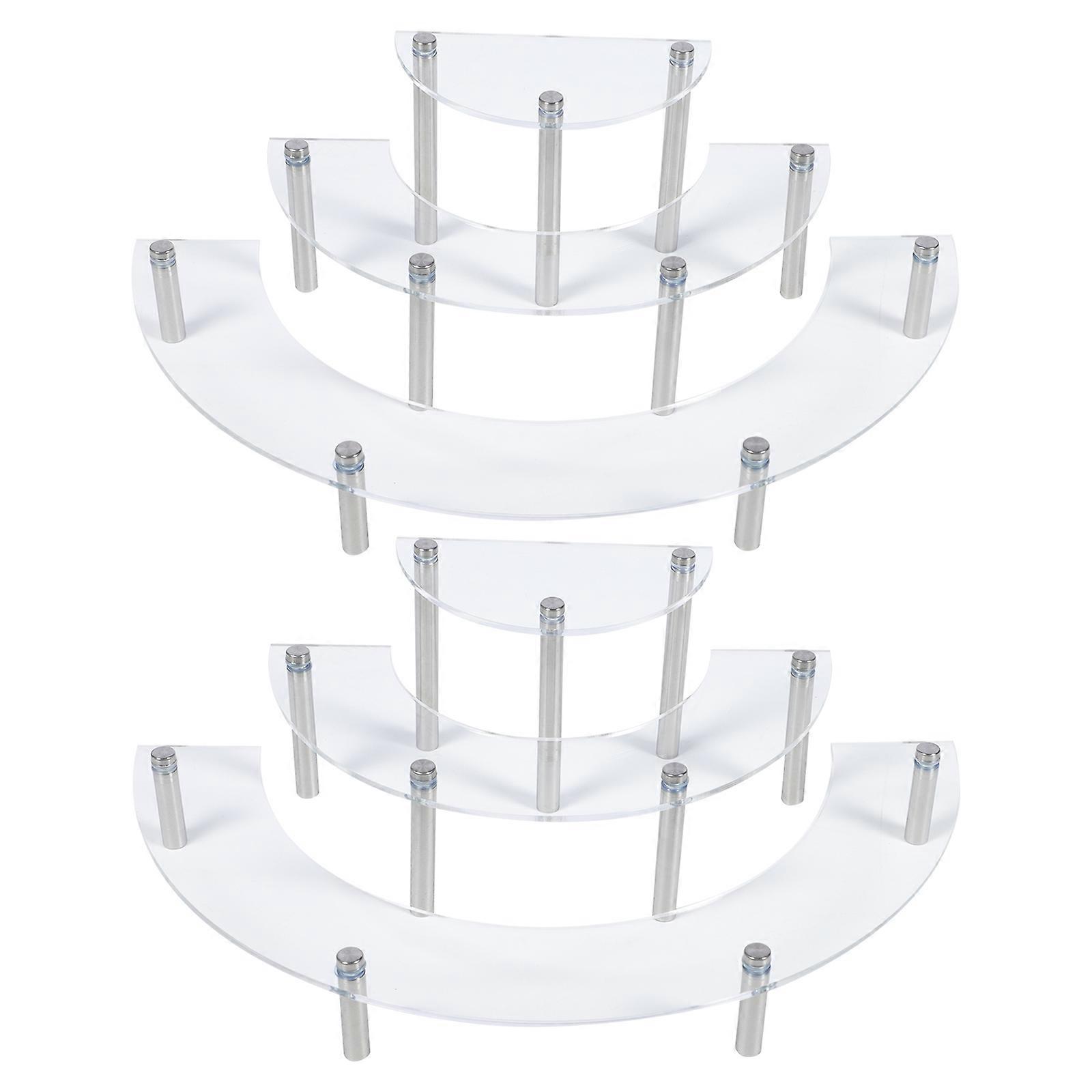 Cake Display Stand Acrylic Cupcake Holder Stand For Parties Round Multi-layer Design 2Pack