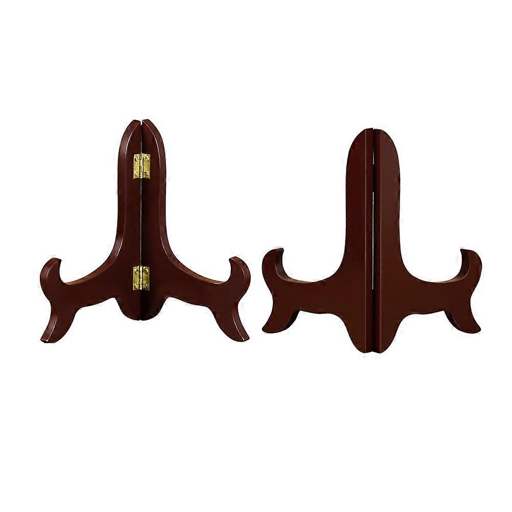 Tea Display Rack Wooden Plate Bracket Folding 4 Inches 4Pcs For Home Office Shop Display Supplies