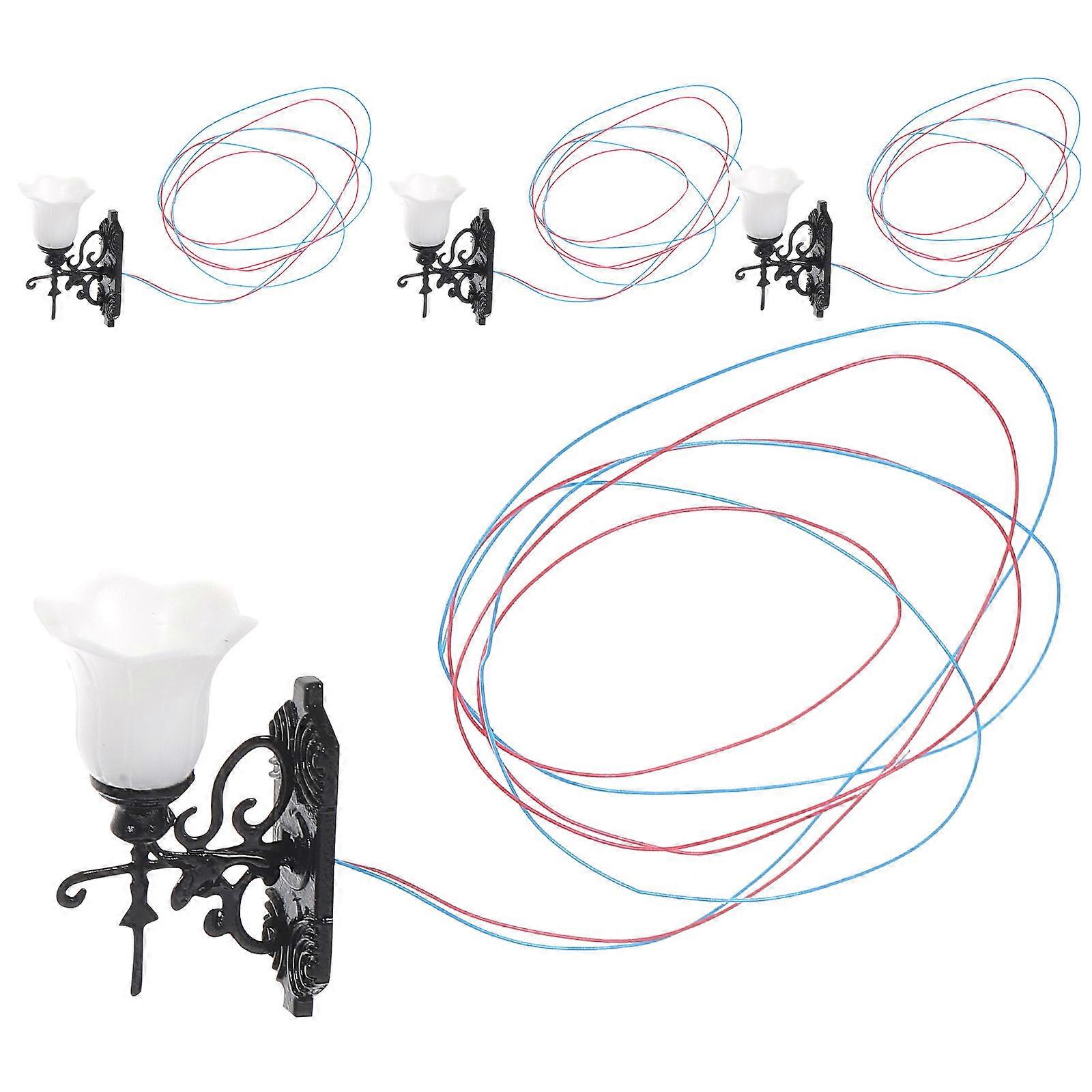 Miniature Wall Lights with ABS Material for Decor Multi Color 4pcs Simulated Yard Lamp Model