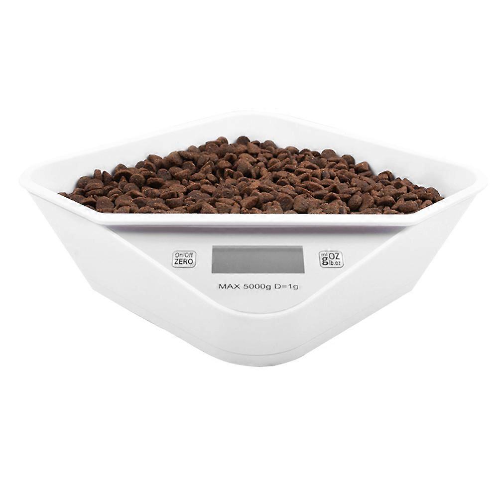 Digital Kitchen Scale with High Precision Sensor for Measuring Ingredients in Plastic White Portable and Easy to Clean 5000g/1g