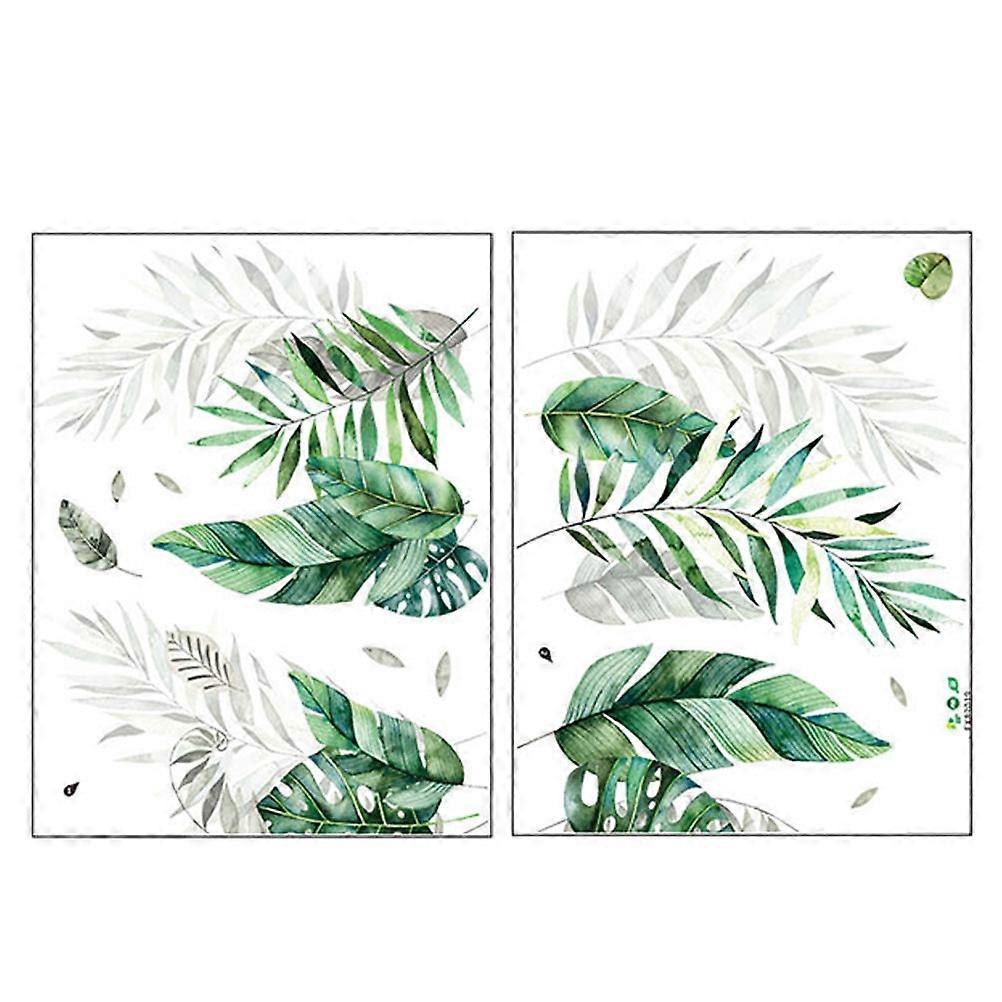 Decorative Wall Decal Plant Pattern Leaf Shape Scandinavian Style Home Decoration PVC Waterproof 2Pcs