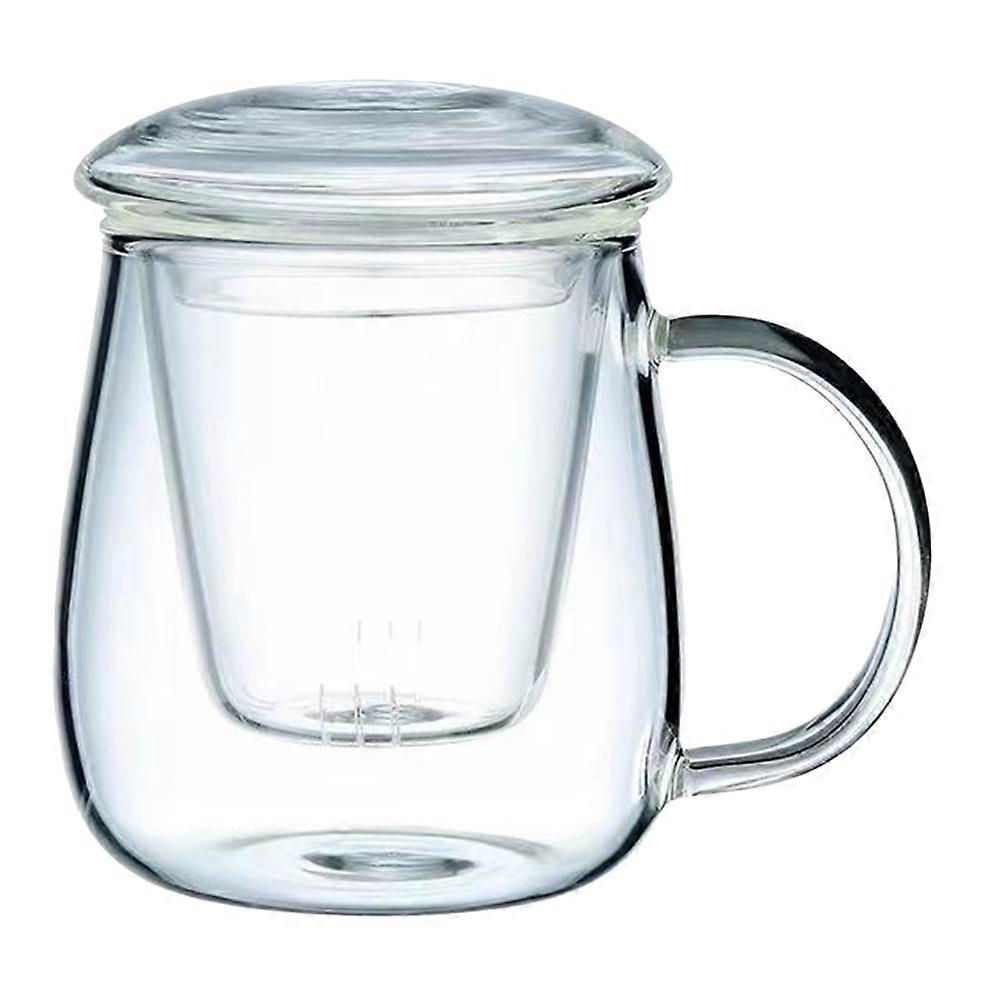 Glass Tea Cup with Infuser Transparent Heat-Resistant Simple and Practical Tea Lovers Mushroom Shape 1Set