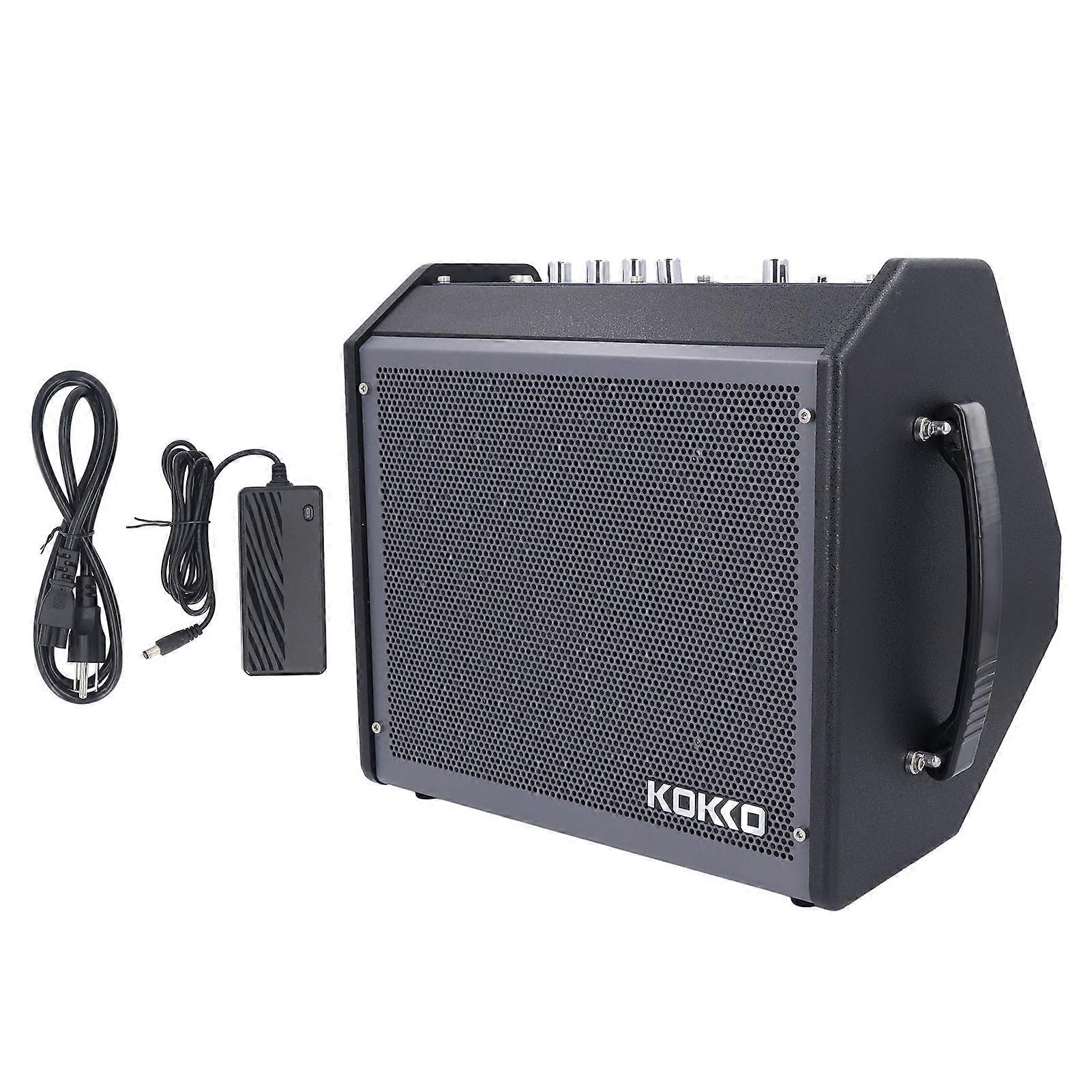 Electric Drum Amp Dual Channel Portable Electronic Drum Amplifier with Dual Speakers 110‑240V 30W US Plug
