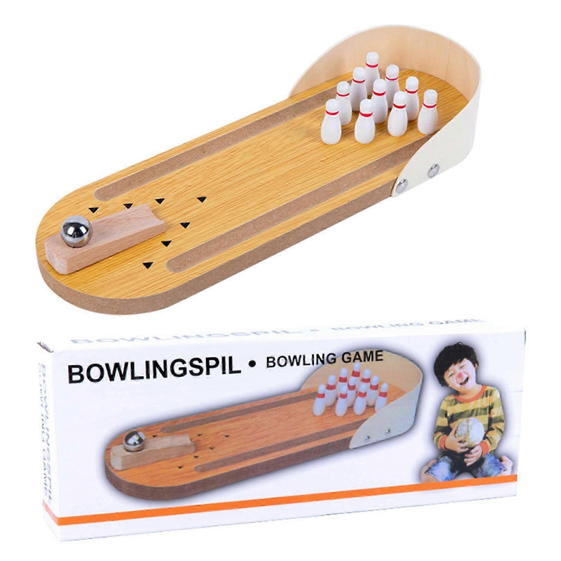 2025 Wooden Mini Bowling Set for Kids Interactive ParentChild Tabletop Game, Polished Developmental Toy for Ages 3 and Up