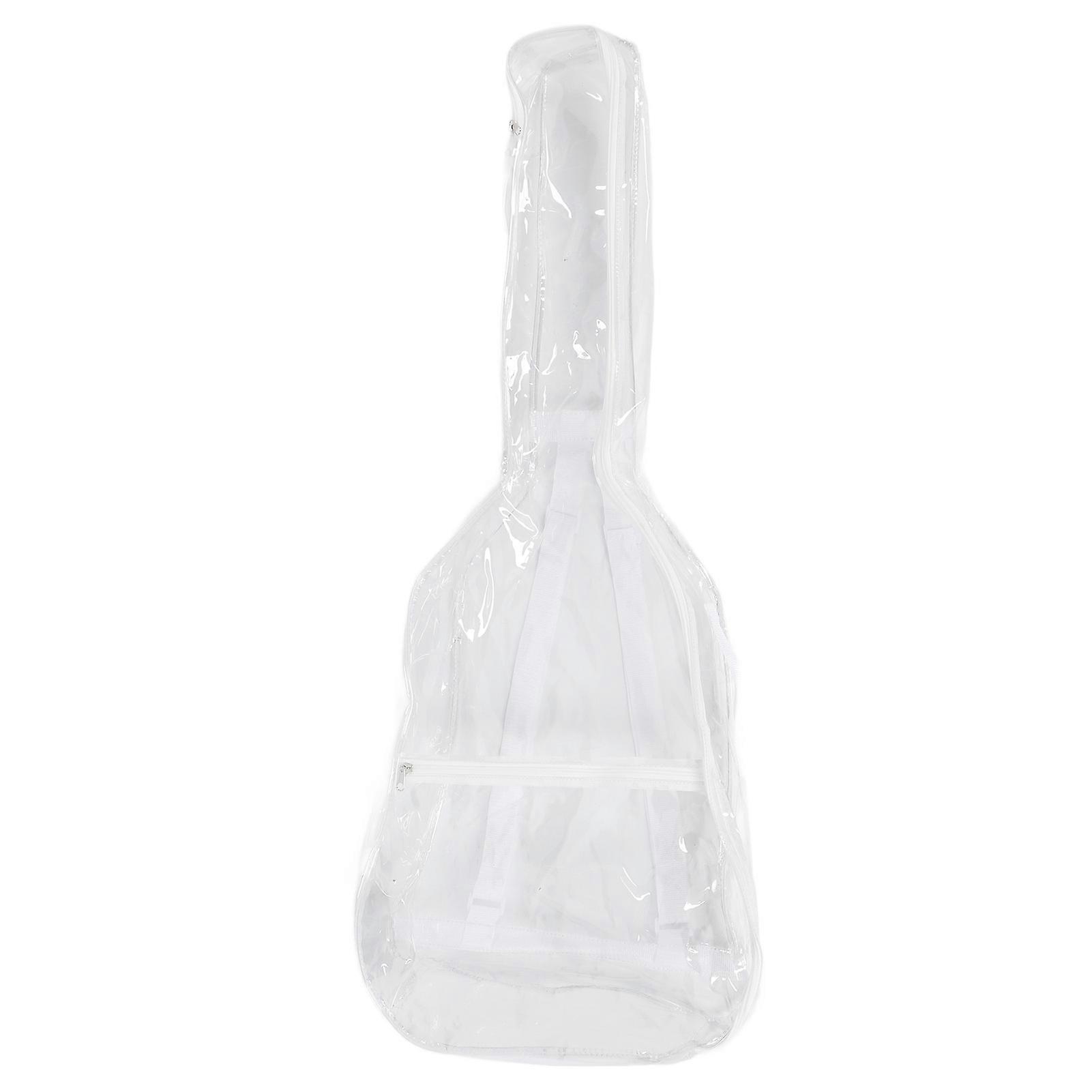 Guitar Bag Transparent Dustproof Protective Waterproof PVC Guitar Backpack with Handle for 40in 41in Guitars
