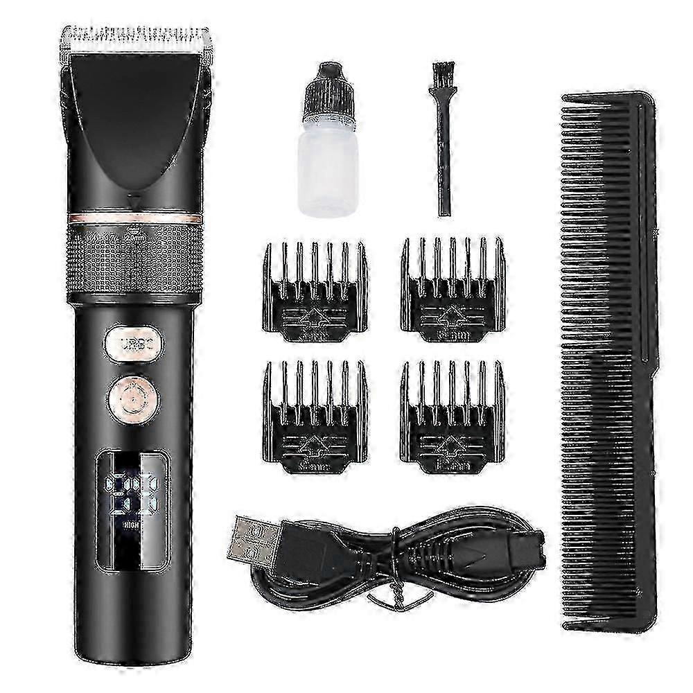 compatible Cordless Barber Clipper Hair Cutting Kit With Guide Combs Beard Trimmer