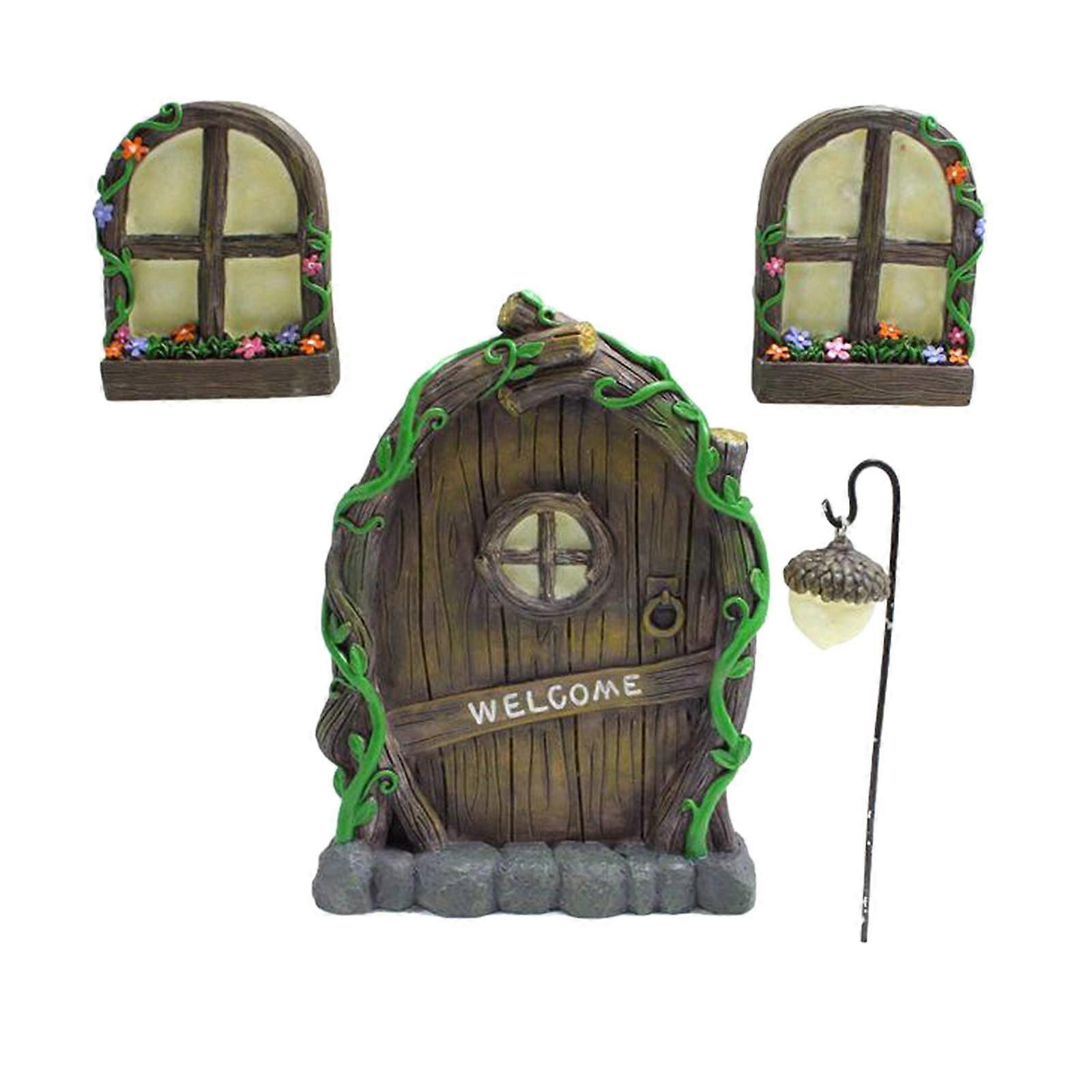 Miniature Fairy Dwarf Window And Door For Garden Statues Outdoor Decor Model Fairy Dwarf Fantasy Style