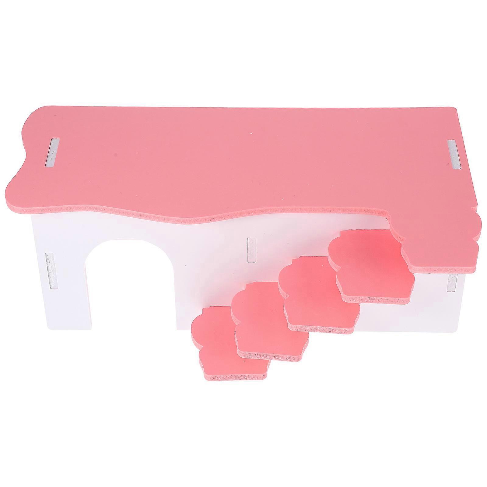 Plastic Hamster Hideout with Ladder & Platform – 2 Level Guinea Pig Rest House for Small Pets – DIY Decorative Pet Maze & Activity Playground for