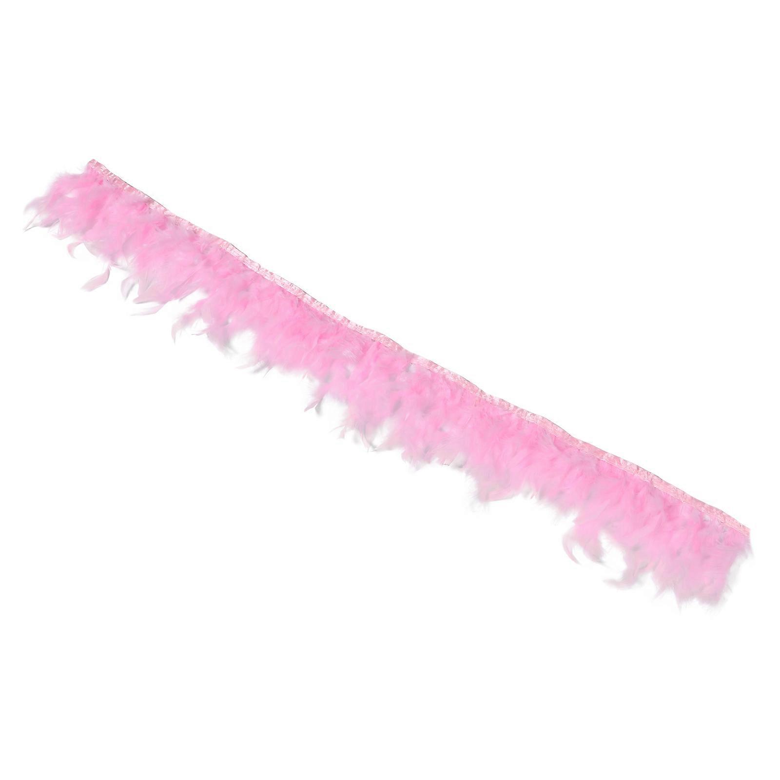 Pink Turkey Fringe Trim for DIY Sewing Crafts and Costume Decoration with Soft Texture and Durable Edges 10 inches