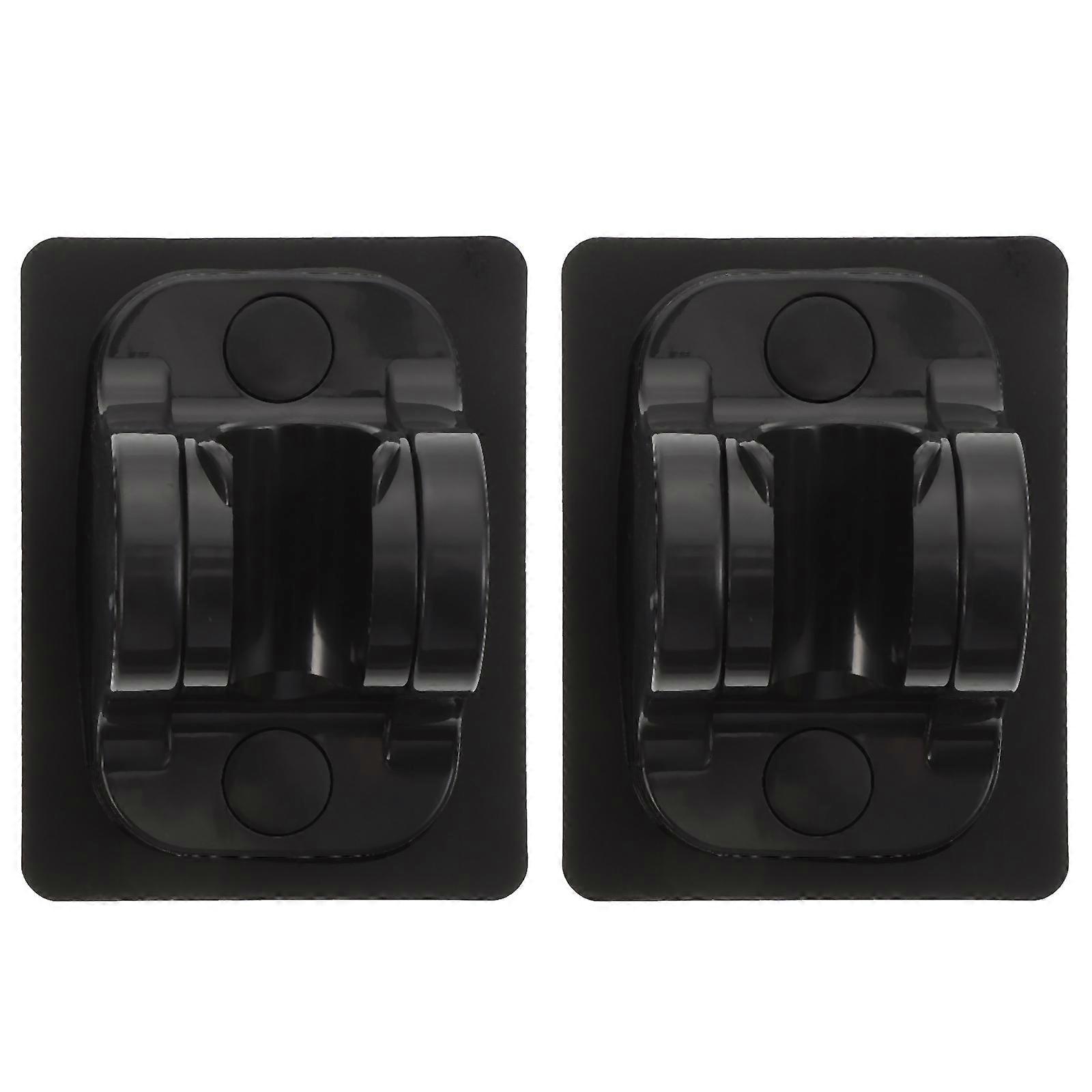 Adjustable Shower Head Bracket Mount for Handheld Sprayers, Non Punch Fixing Base, Easy Installation on Smooth Surfaces, Black, 2pcs